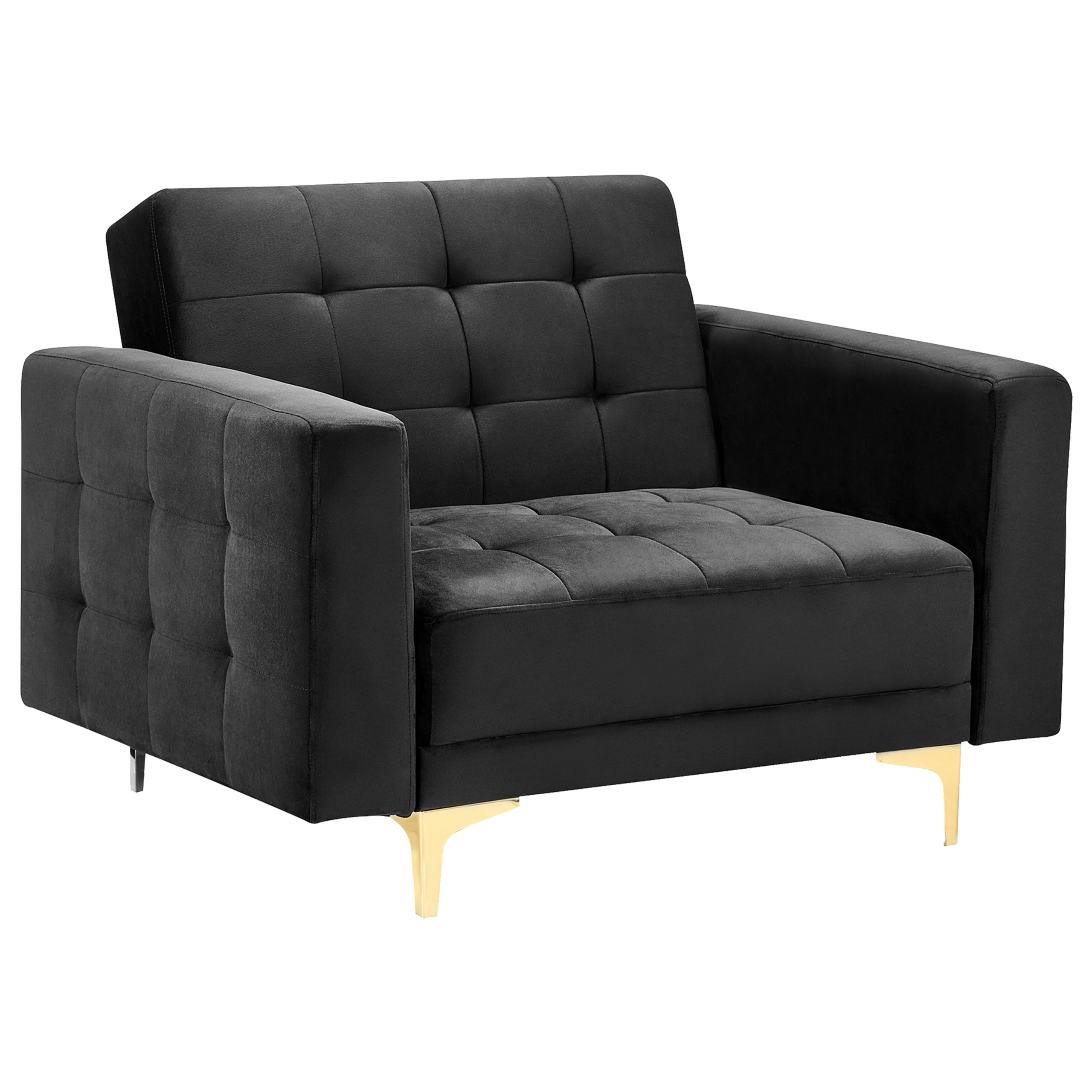 Fauteuil Fluweel Zwart ABERDEEN