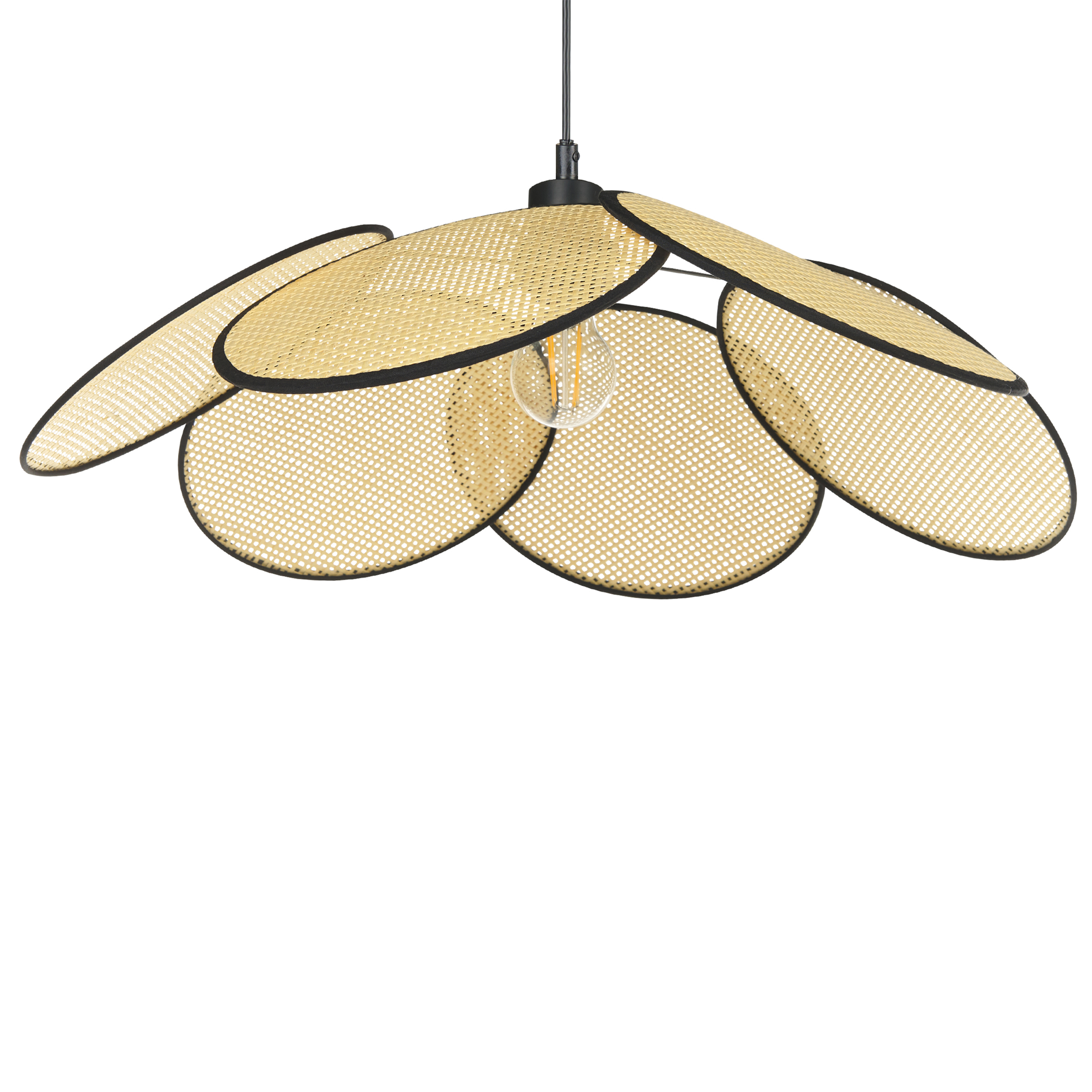 Hanglamp rotan naturel/zwart MEROO