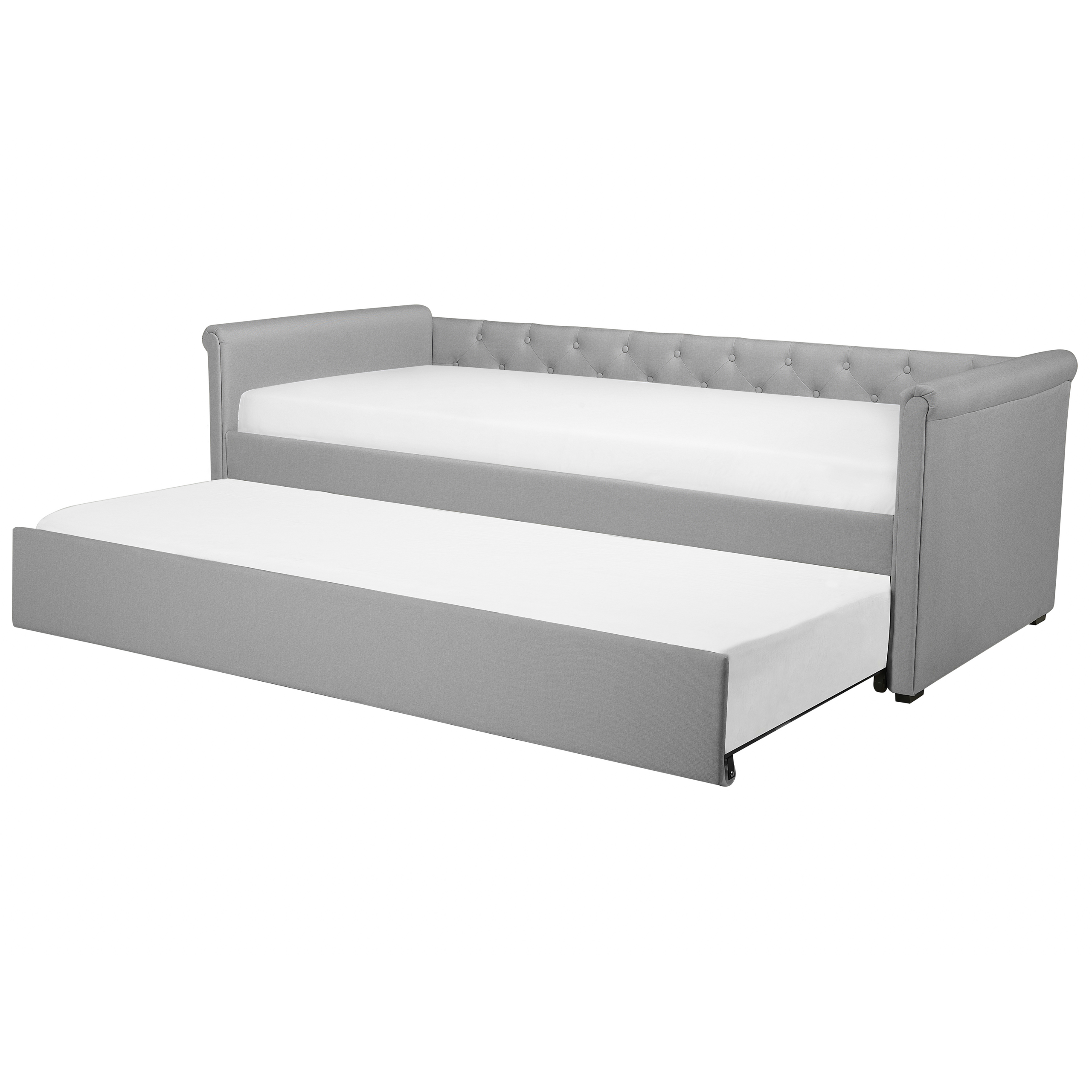 Bedbank stof lichtgrijs 90 x 200 cm LIBOURNE