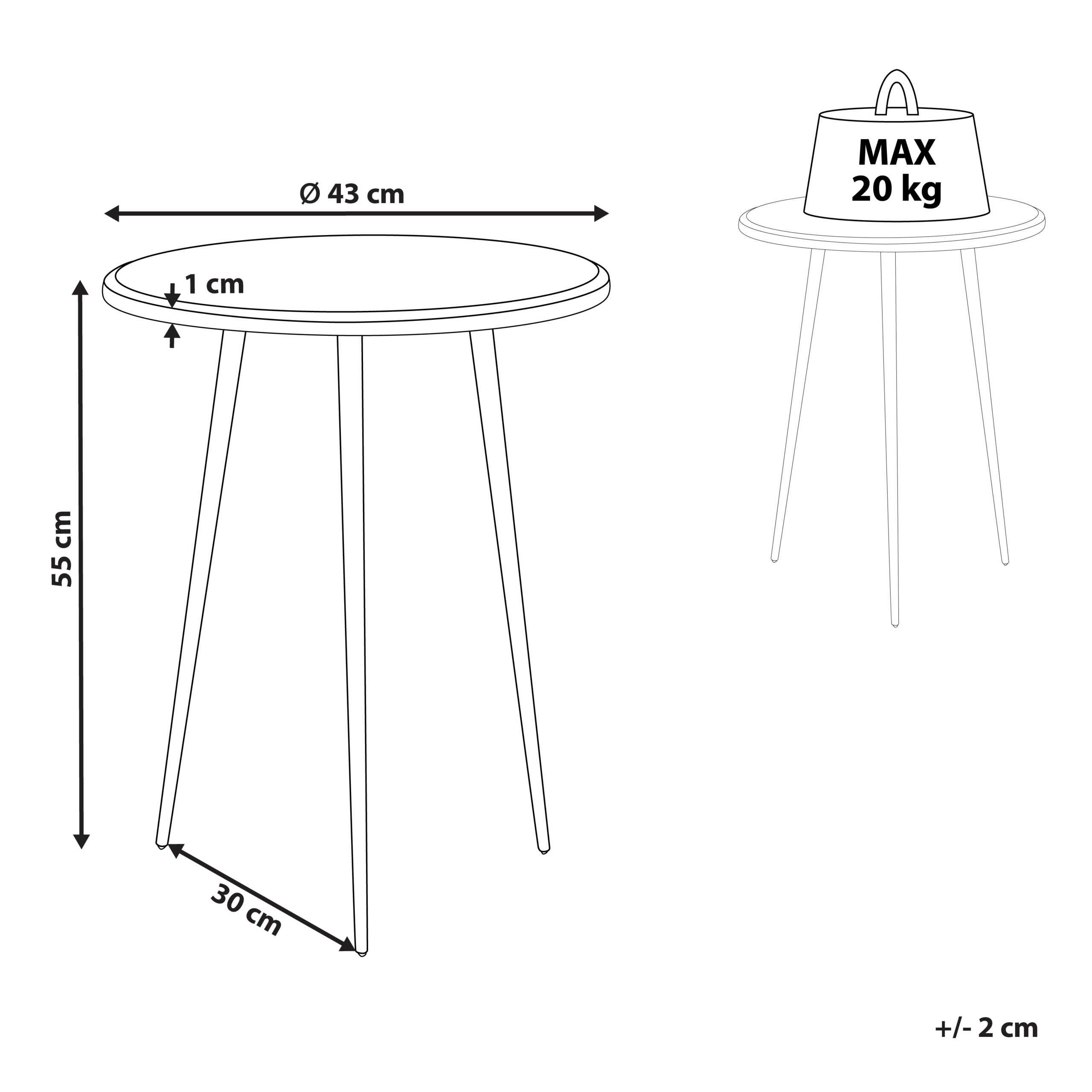 imagem de Mesa de apoio prateada e preta TELFER3