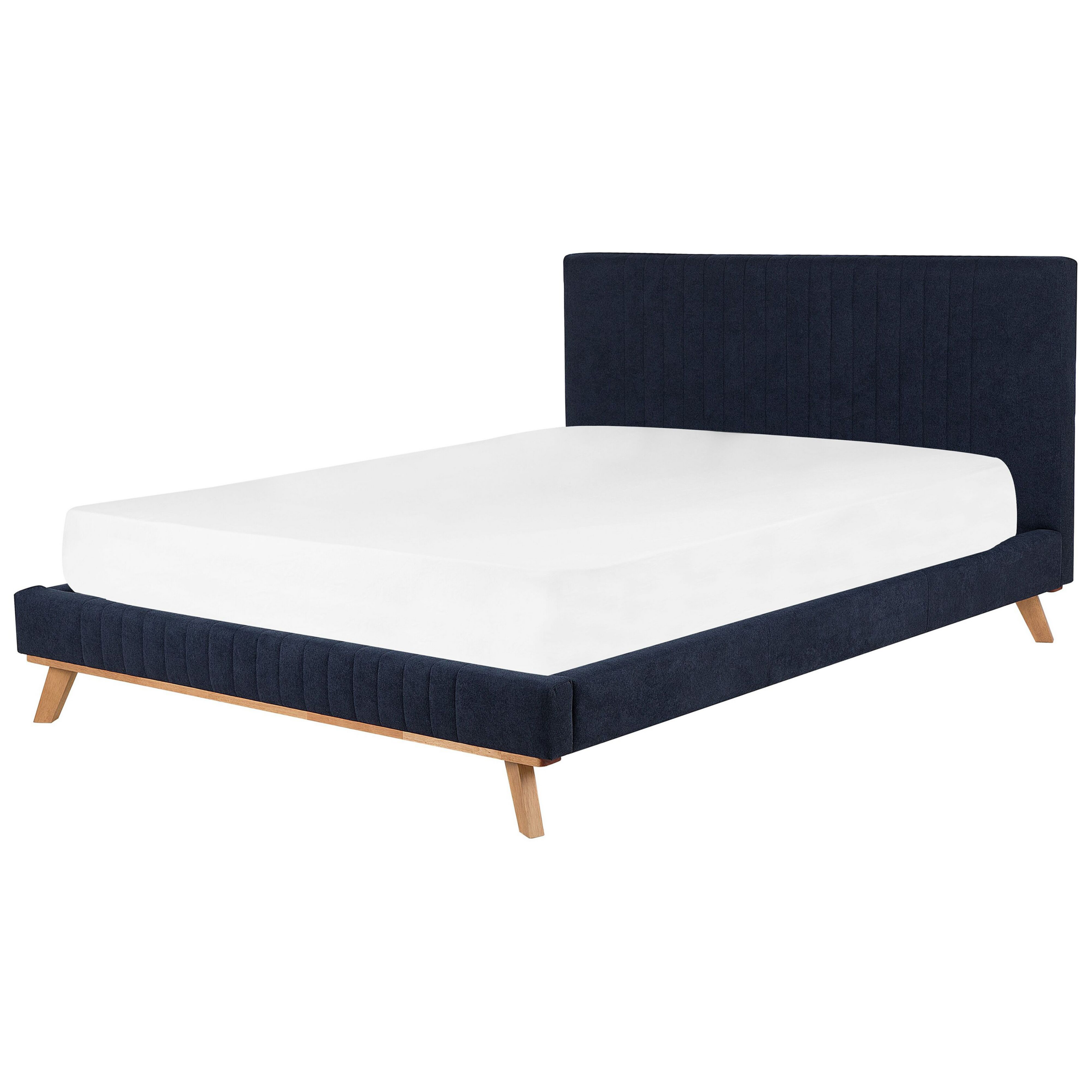 Bed chenille donkerblauw 180 x 200 cm TALENCE