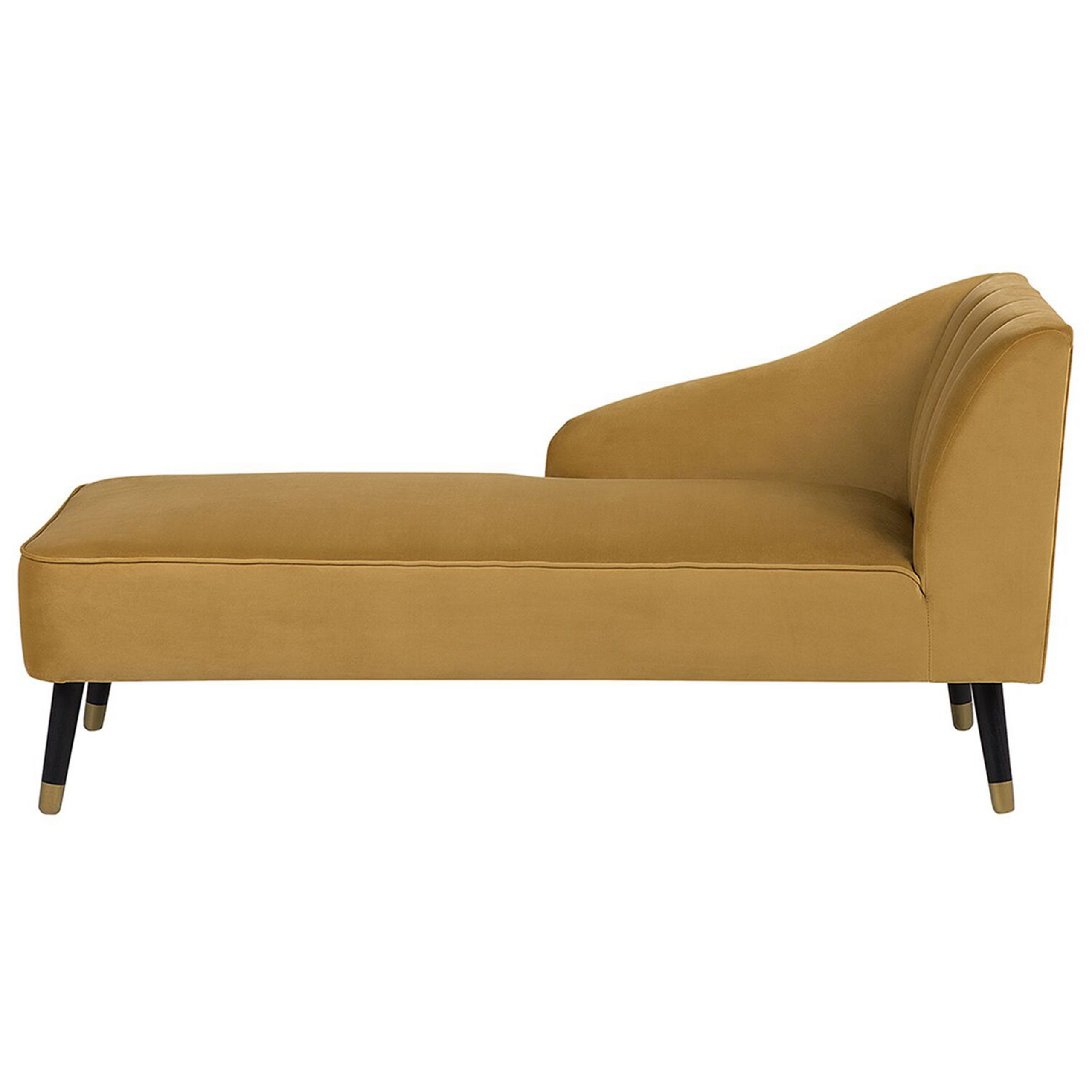 Chaise longue fluweel mosterdgeel ALSVAG