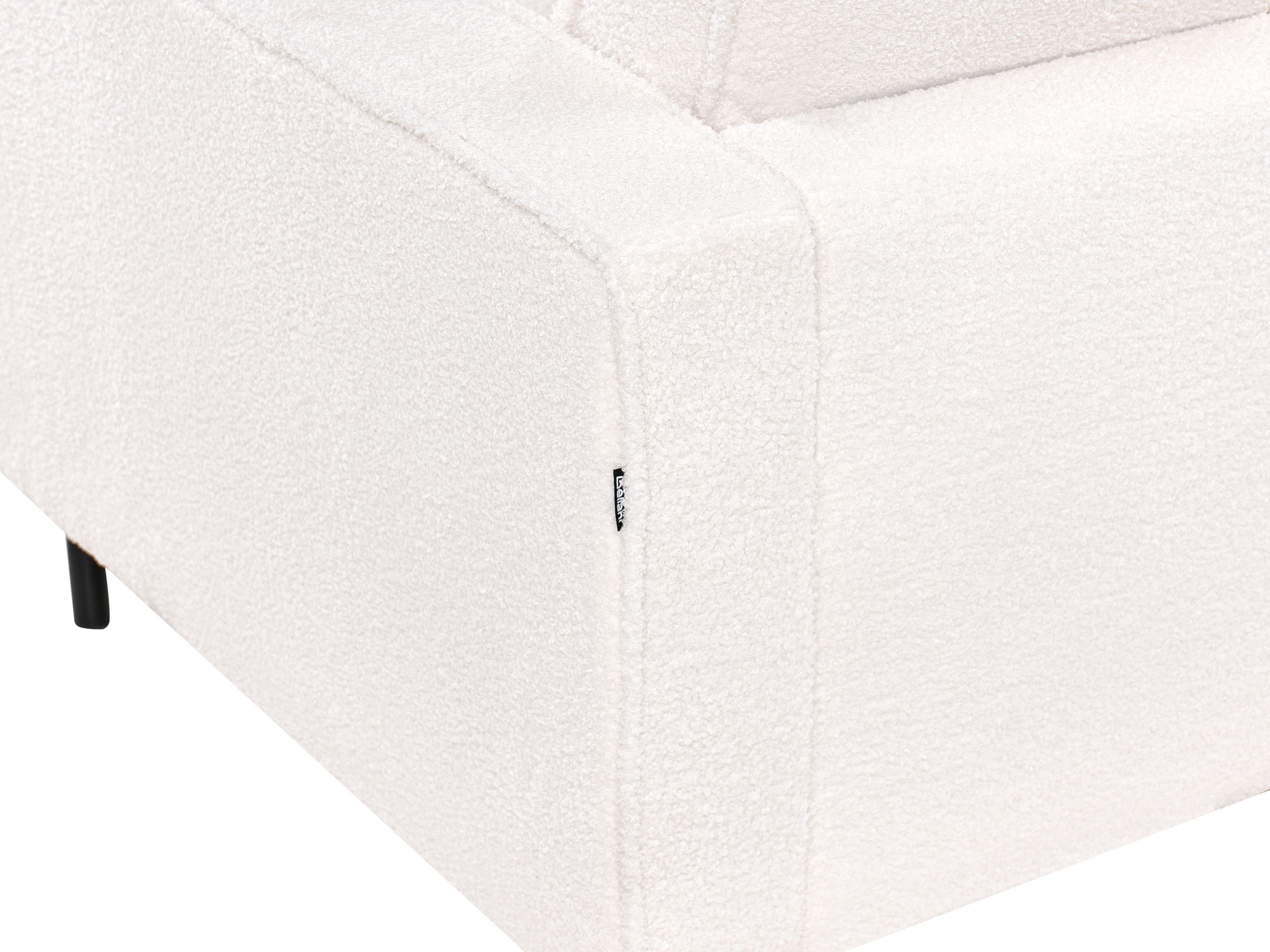 Canapé 3 Places Beliani SAVALEN Moderne En Bouclé Blanc, Pieds Métal, Coussins Inclus