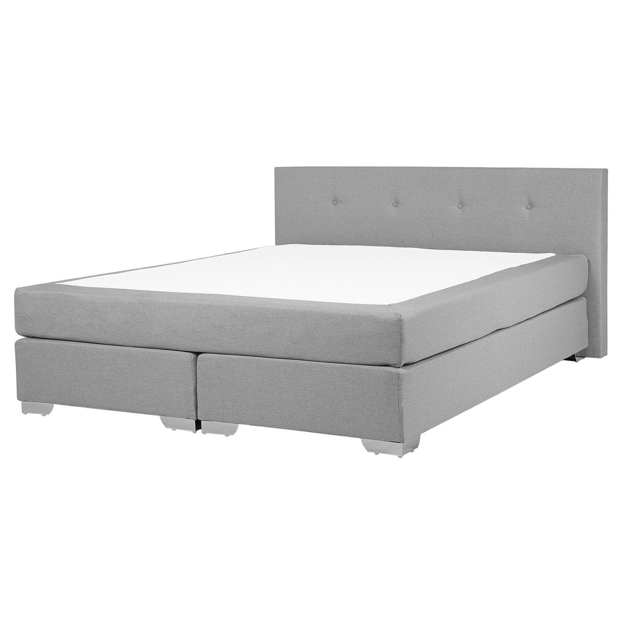 Boxspring stof lichtgrijs 160 x 200 cm CONSUL