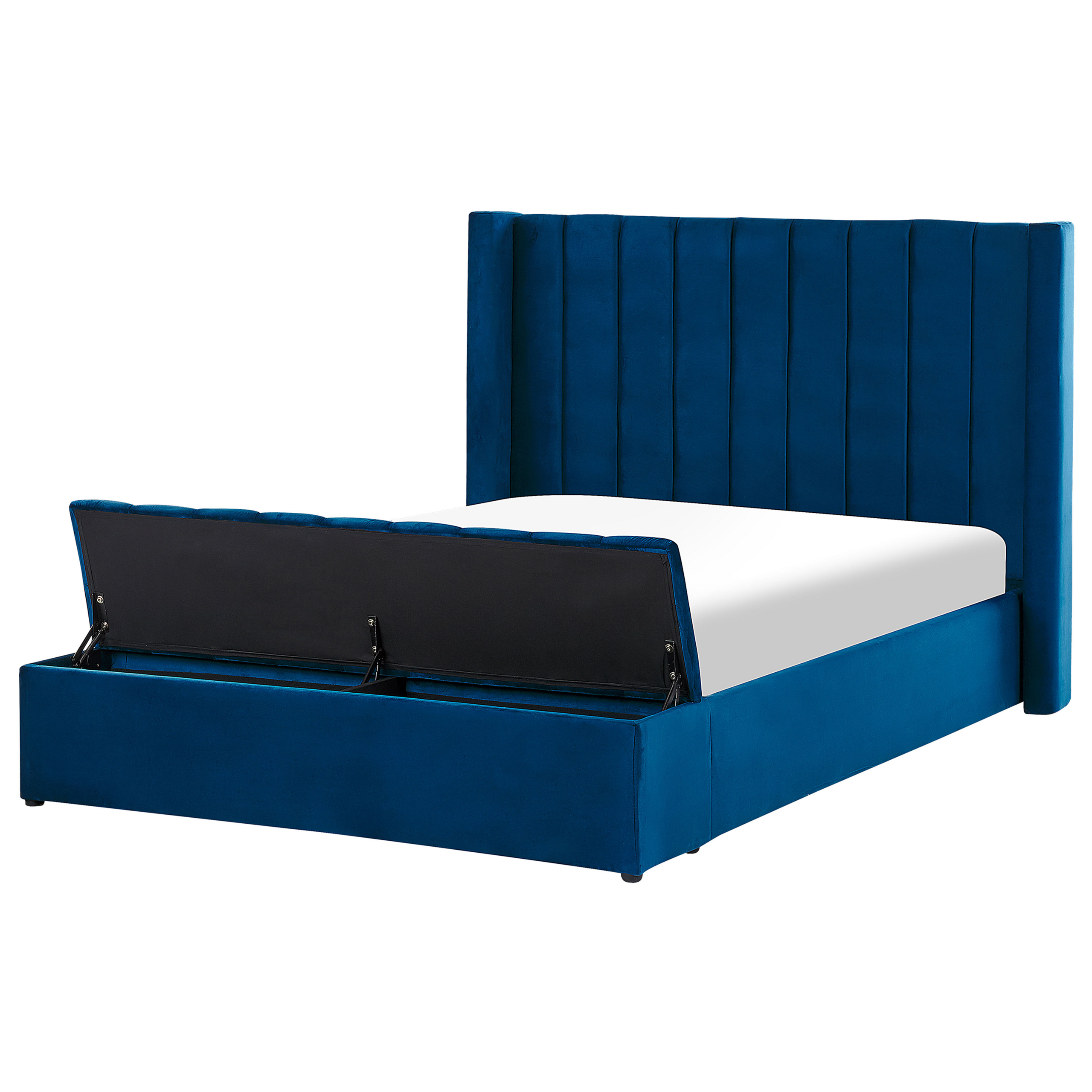 Waterbed met opbergruimte fluweel blauw 140 x 200 cm NOYERS