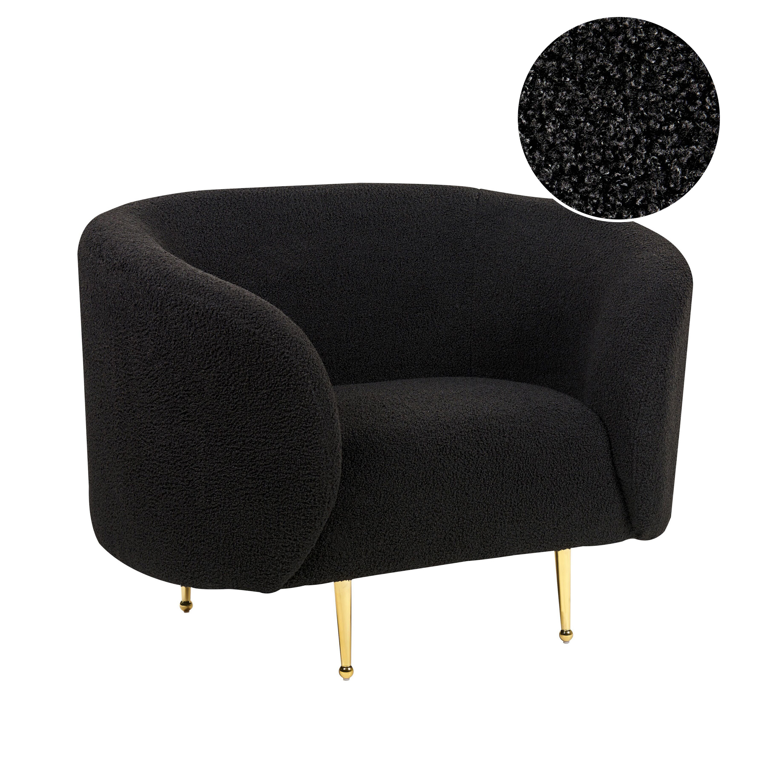 Fauteuil Bouclé Zwart LOEN