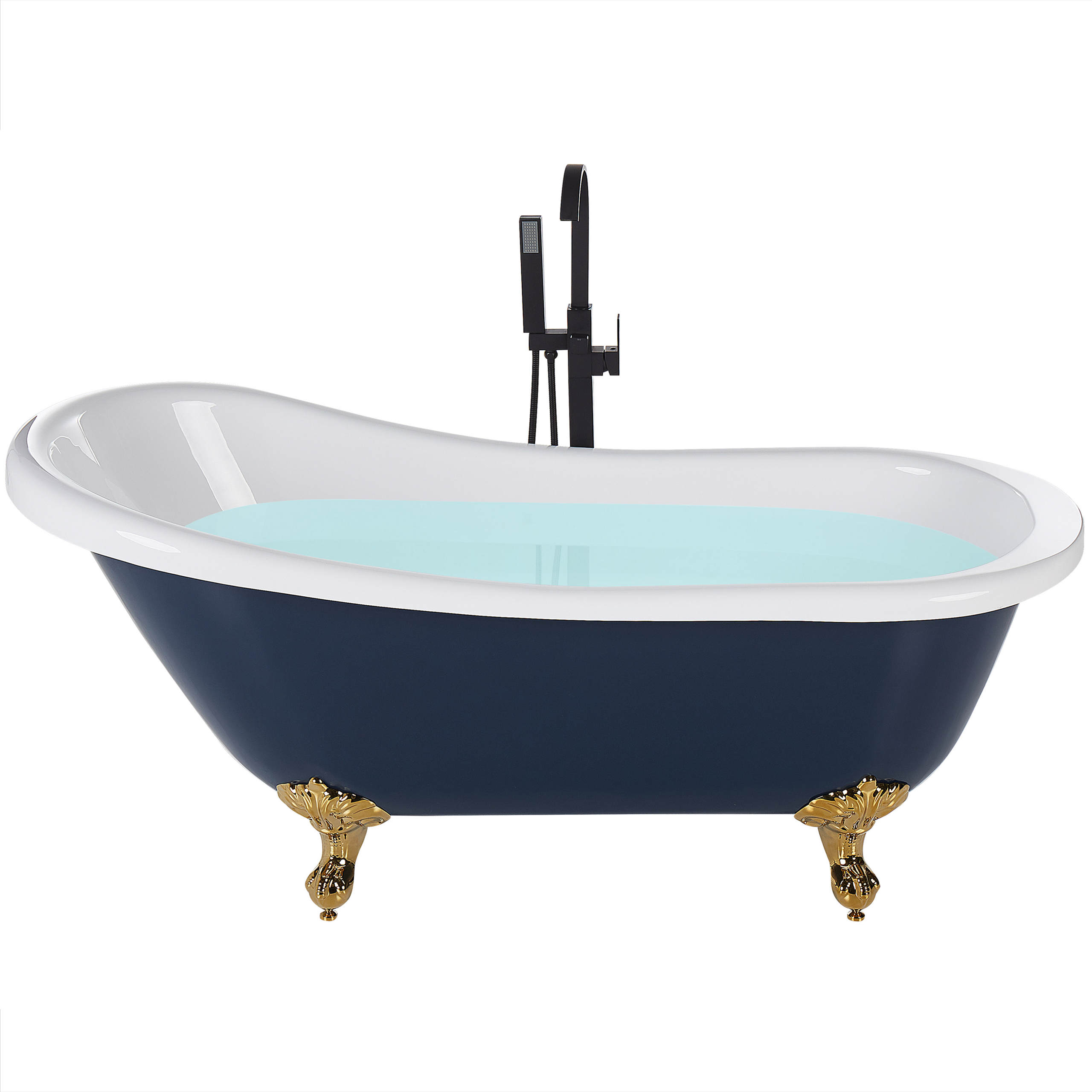 Badkuip vrijstaand blauw/goud 170 x 76 cm CAYMAN