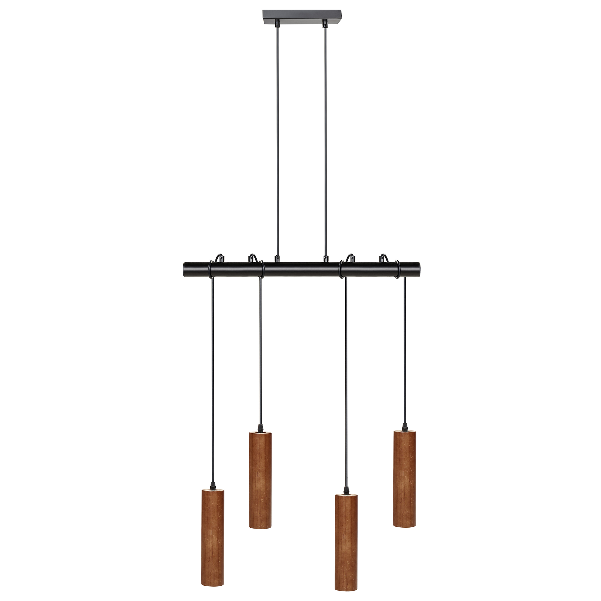 Hanglamp 4 lampen donkerhout TUTAKI