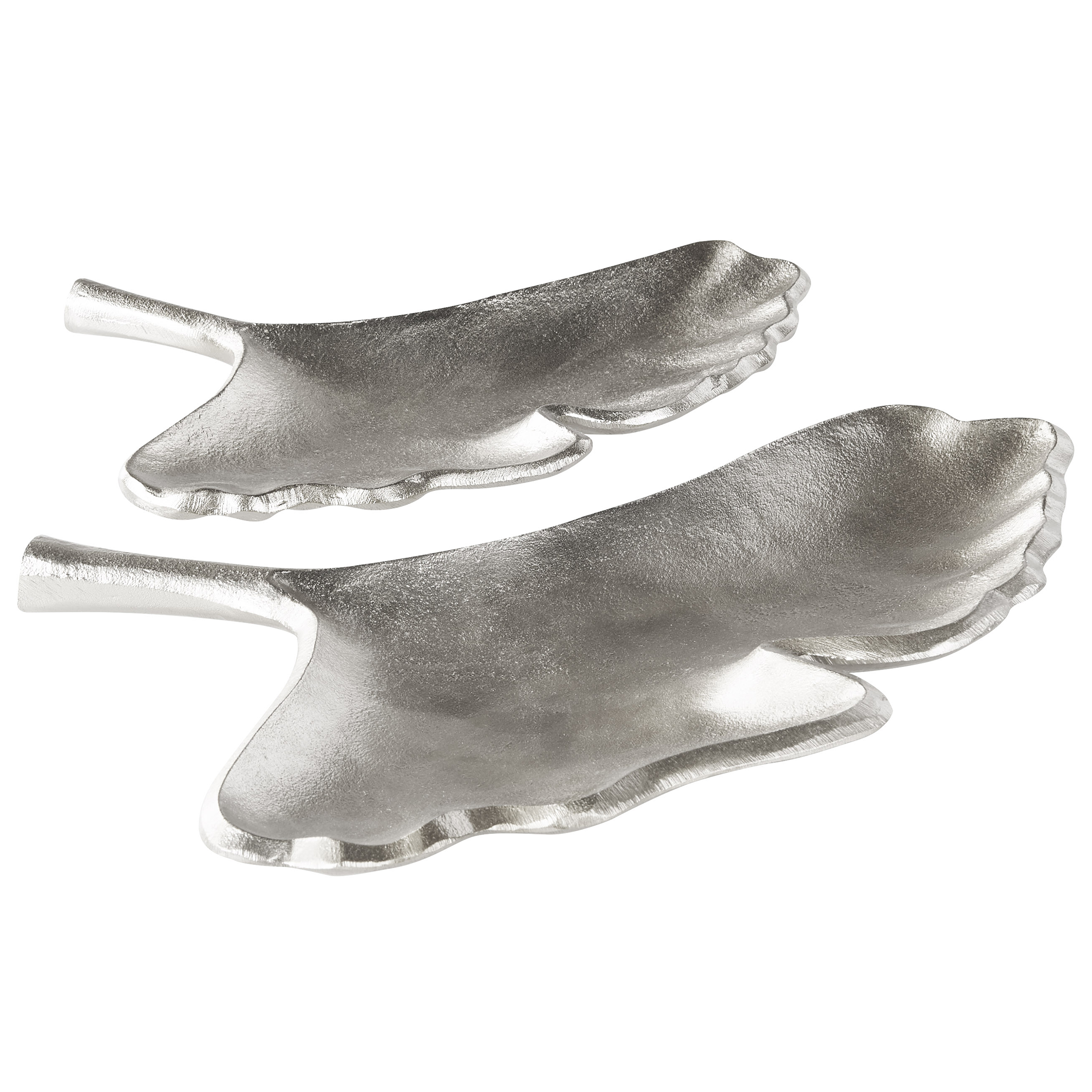 Decoratieve schaal set van 2 zilver PALENQUE