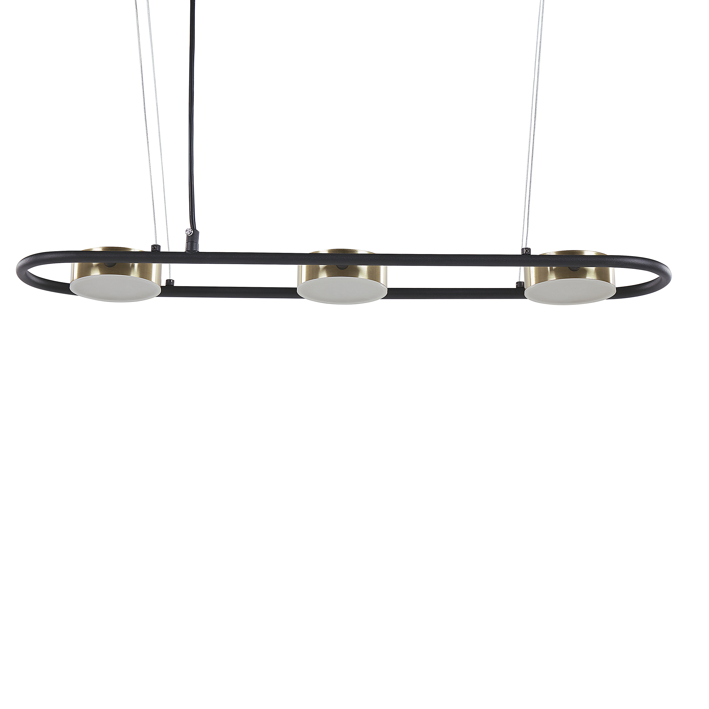 Hanglamp 3 lampen LED zwart/messing MALI