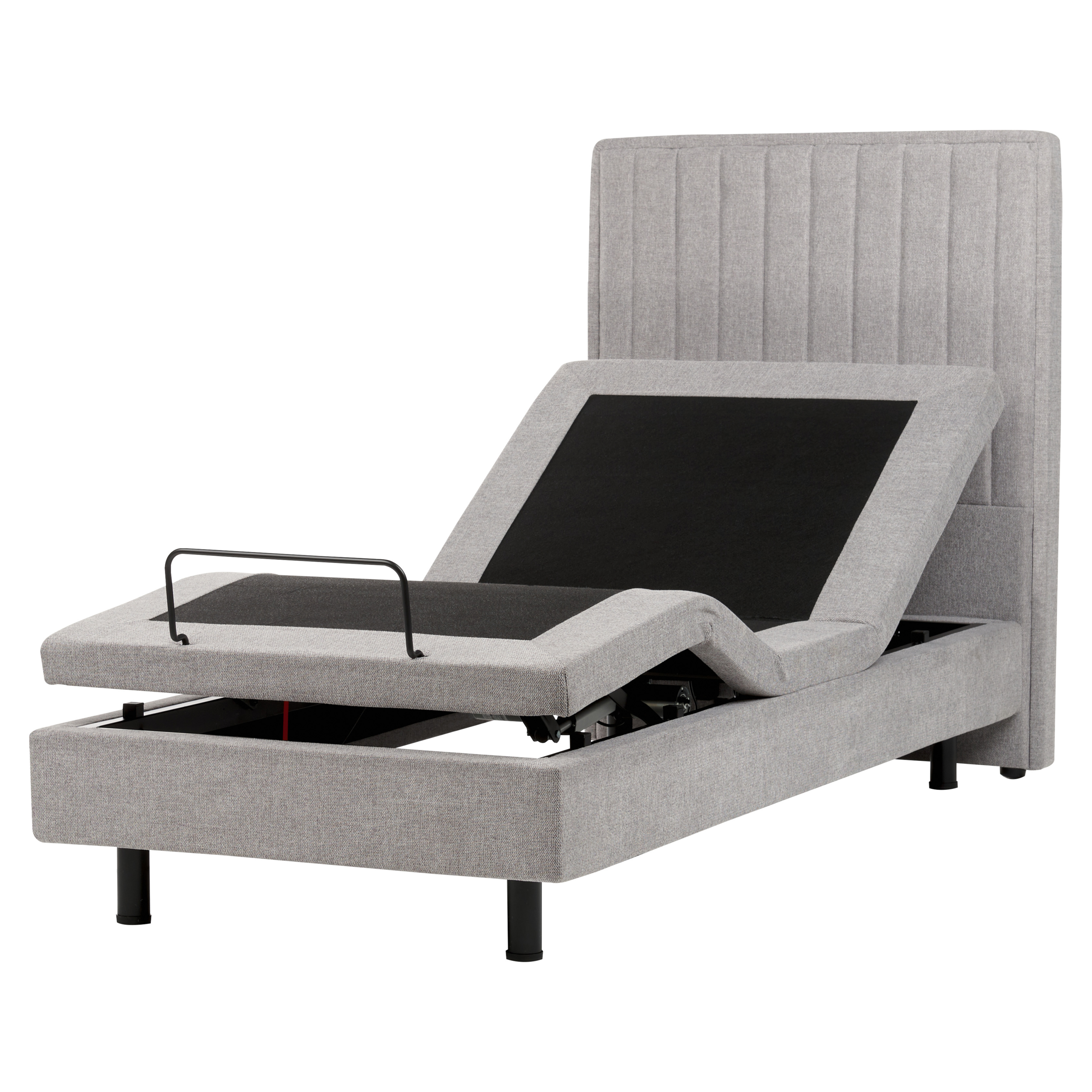 Bed verstelbaar stof grijs 90 x 200 cm DUKE II