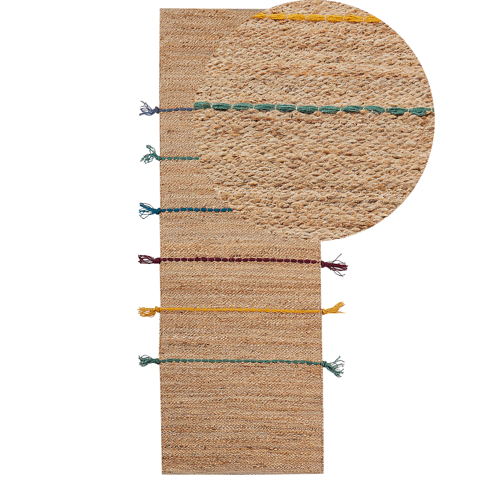 Vloerkleed jute beige 70 x 200 cm UZUNTA