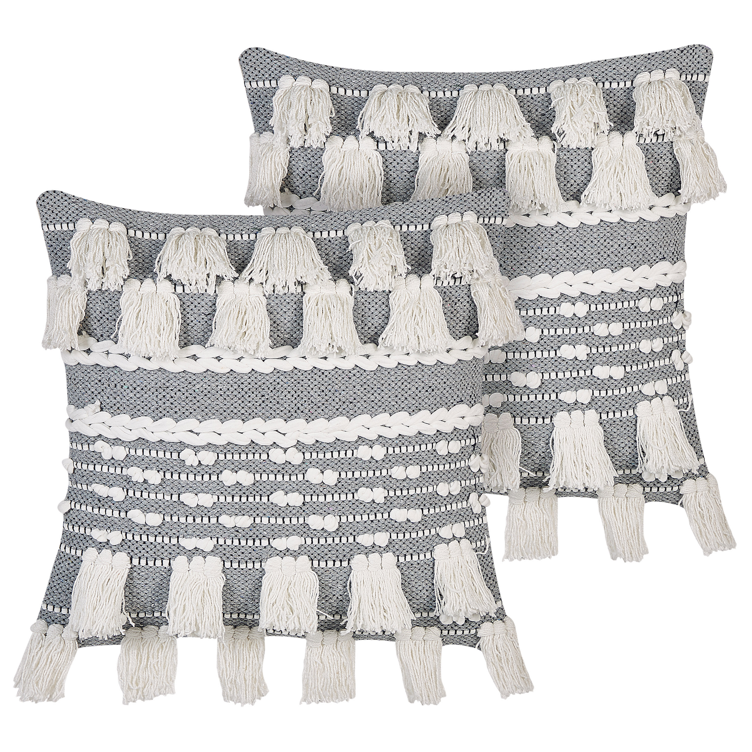 Set van 2 kussens Katoen Grijs BRAHEA 45 x 45 cm
