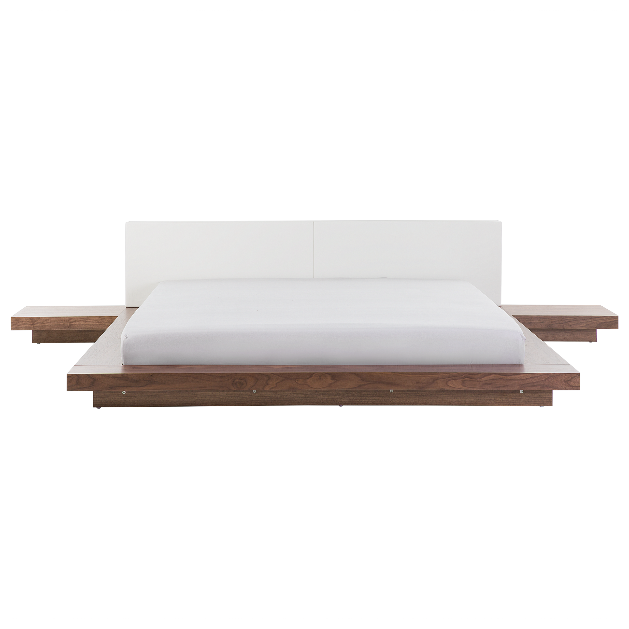 Bed met kunstleren hoofdbord hout bruin 180 x 200 cm ZEN
