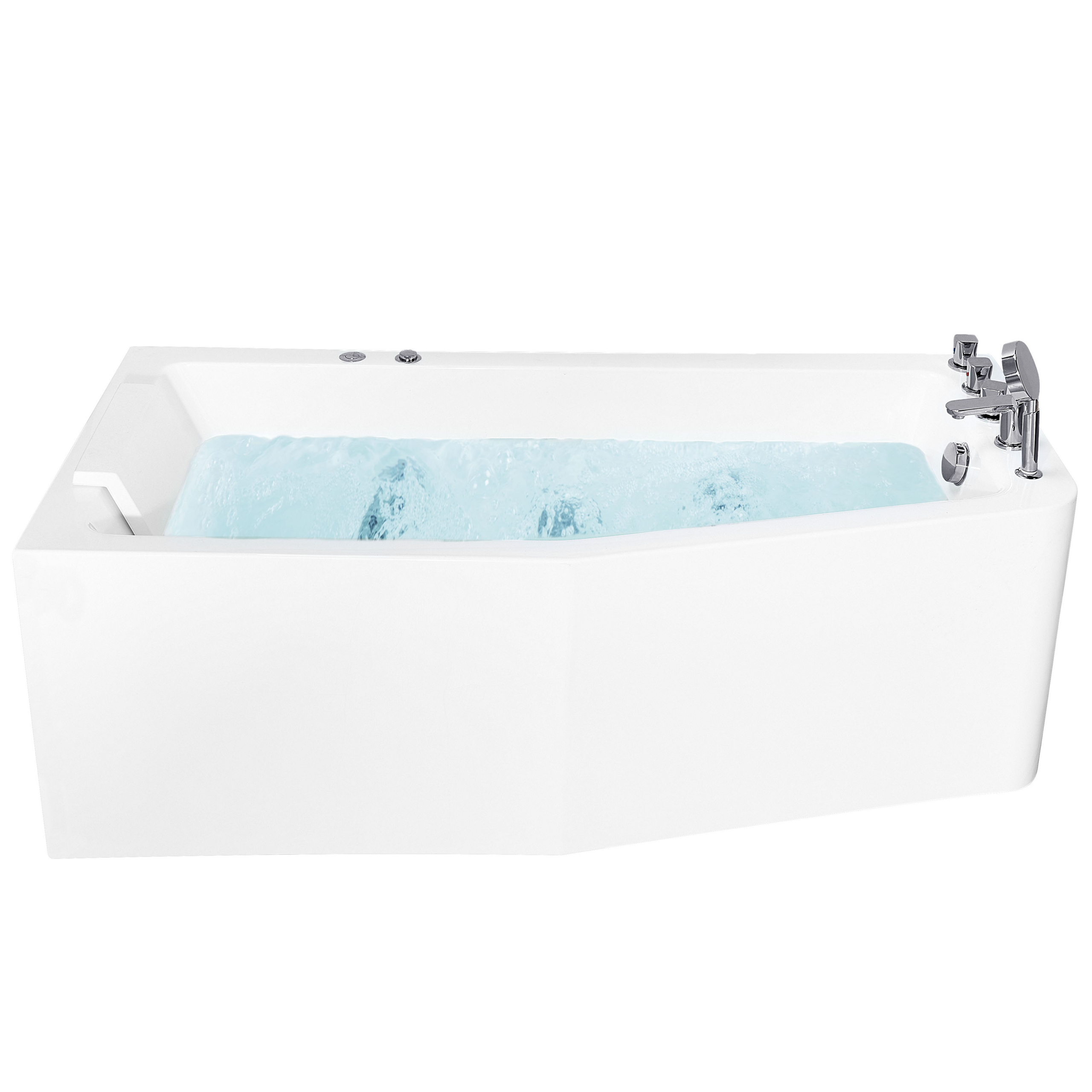Hoekbad whirlpool wit 170 x 80 cm rechtszijdig TALITA