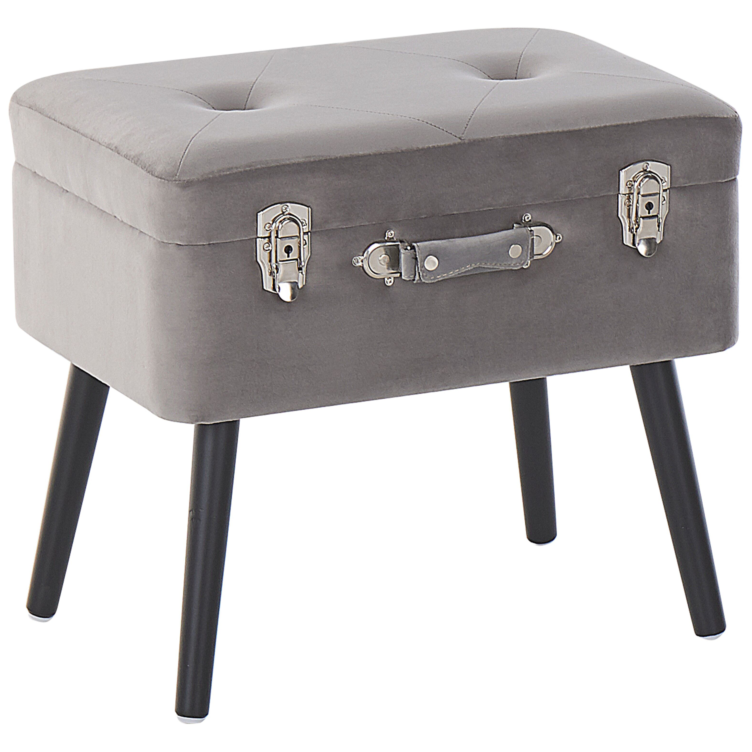 Hocker fluweel grijs MALLARD