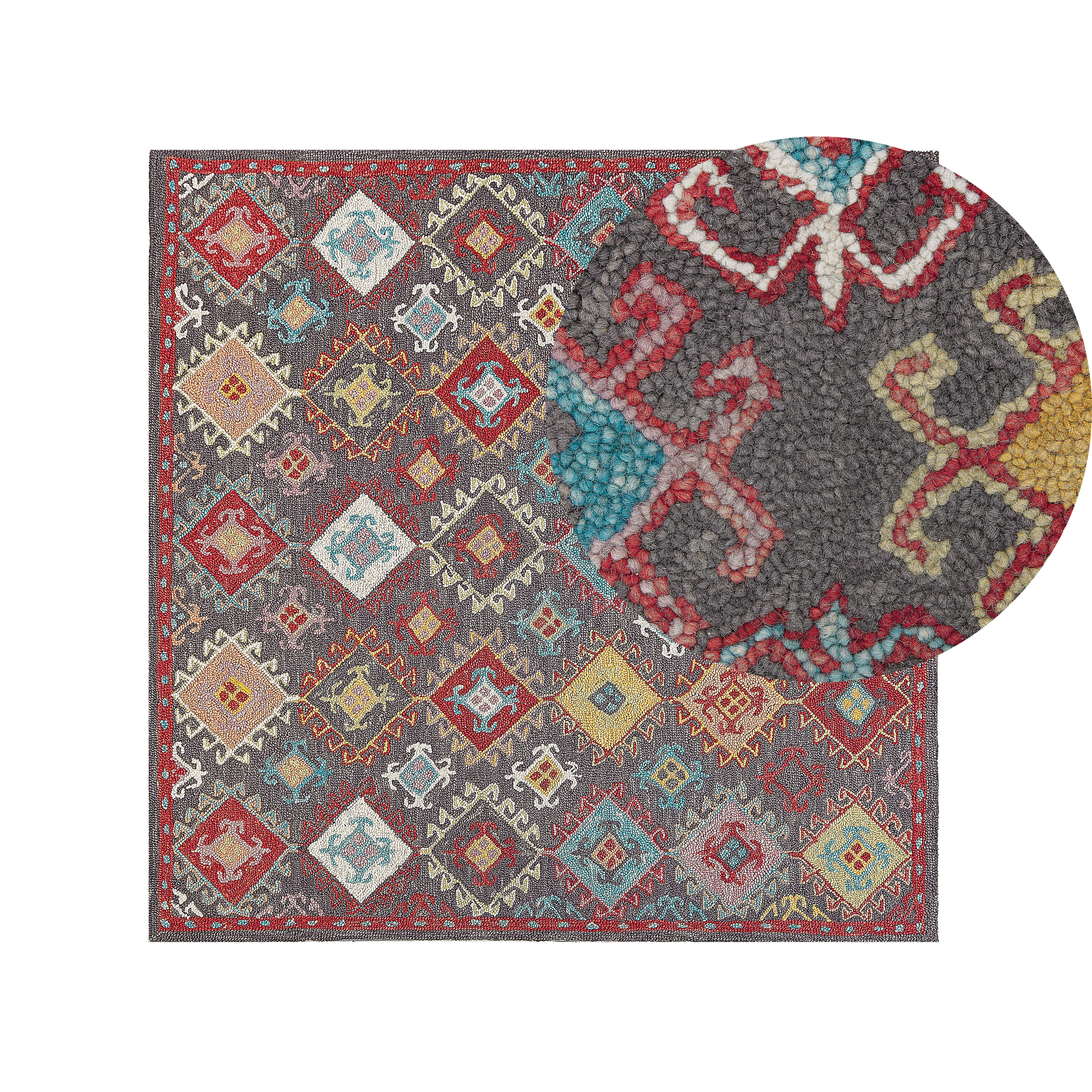 Vloerkleed vintage meerkleurig 200 x 200 cm FINIKE