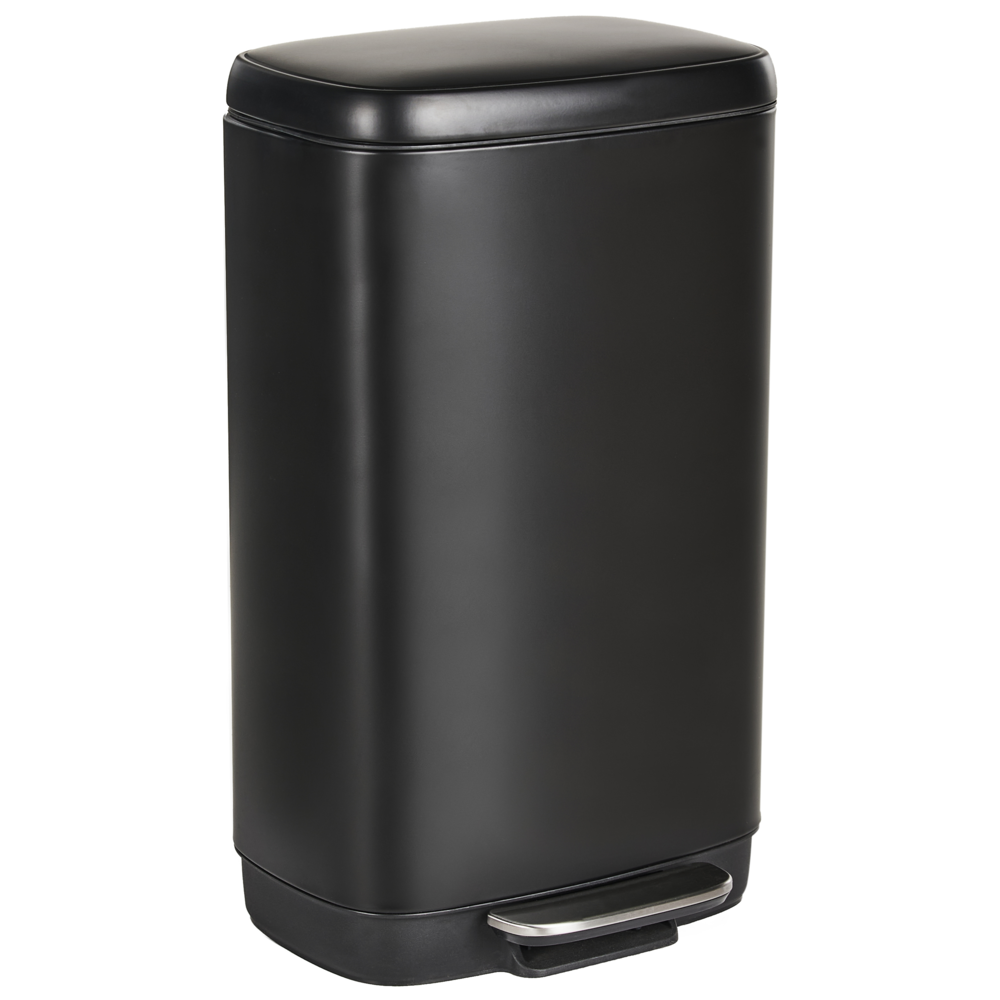 Cestino per rifiuti con pedale e coperchio Ferro Materiale sintetico Nero Cucina moderna