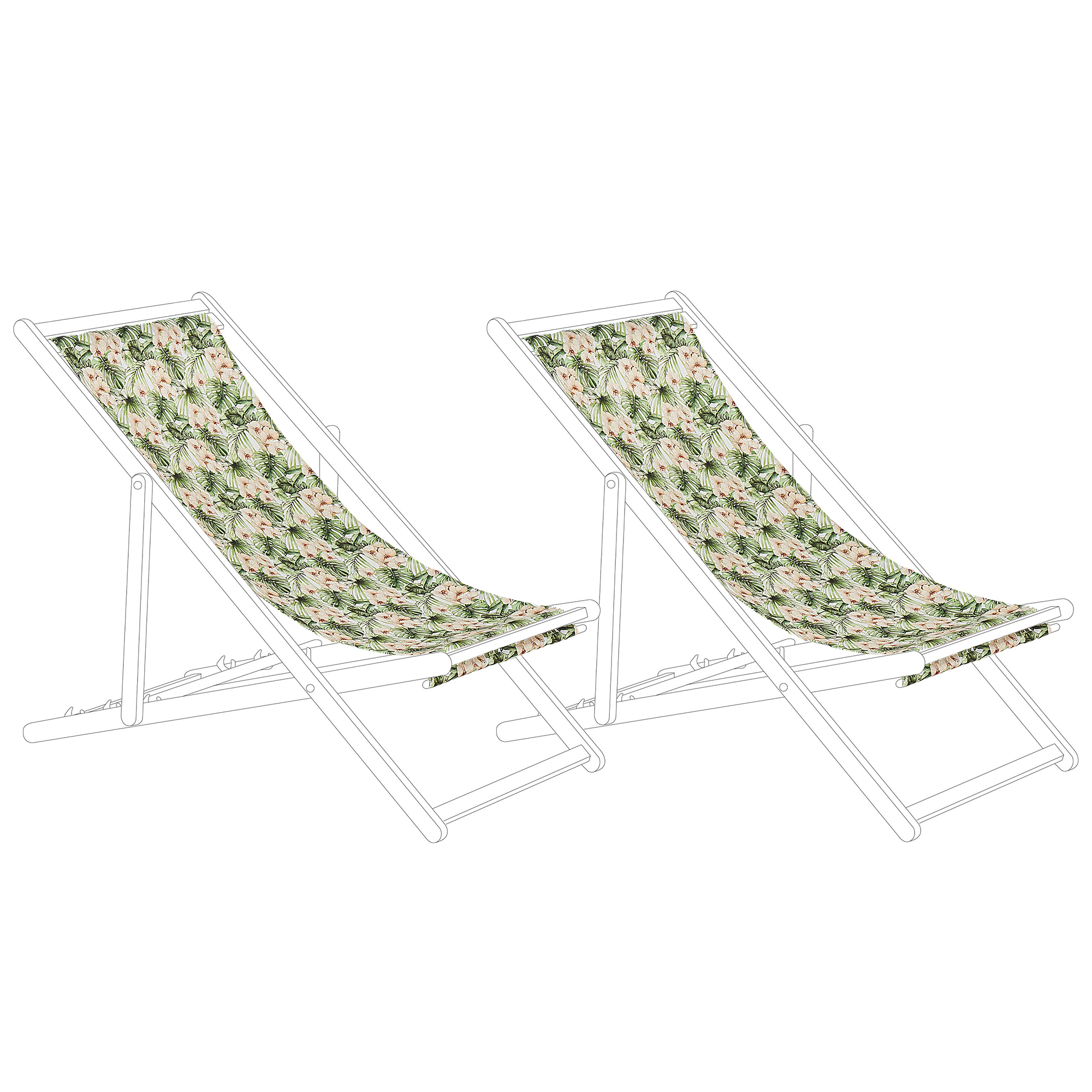 Doeken voor ligstoelen set van 2 meerkleurig bloemenmotief ANZIO/AVELLINO