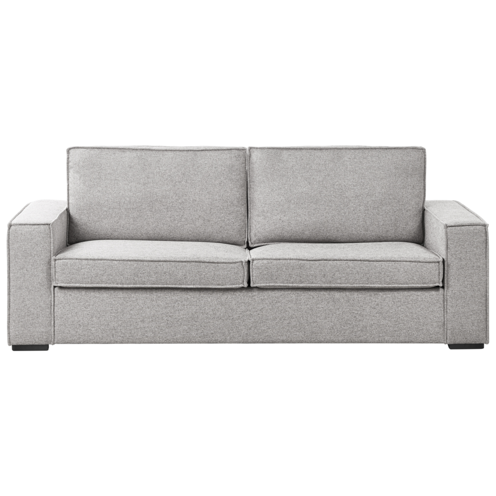 Divano letto in tessuto grigio Divano letto trasformabile a 3 posti con struttura e materasso