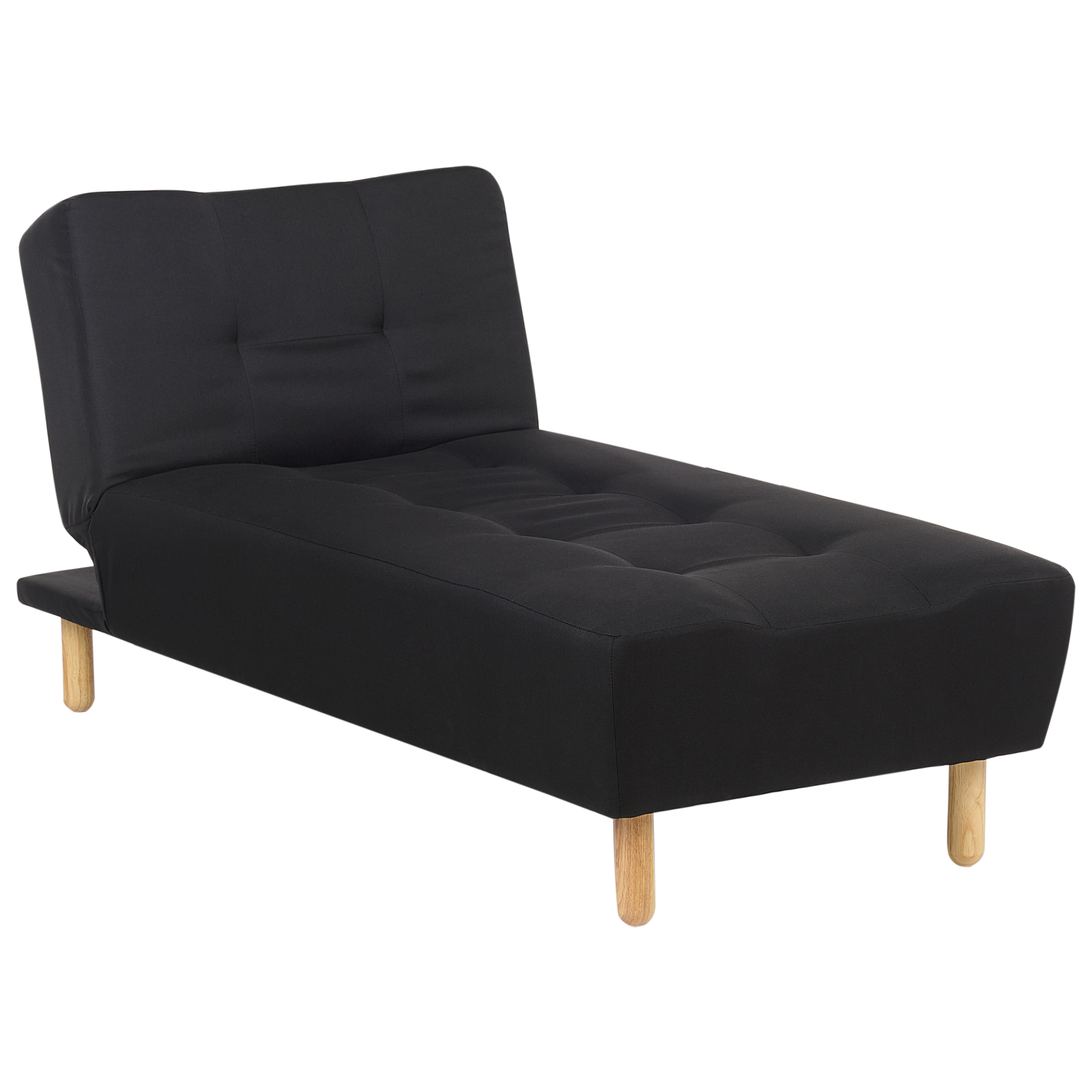 Chaise longue stof zwart ALSTEN