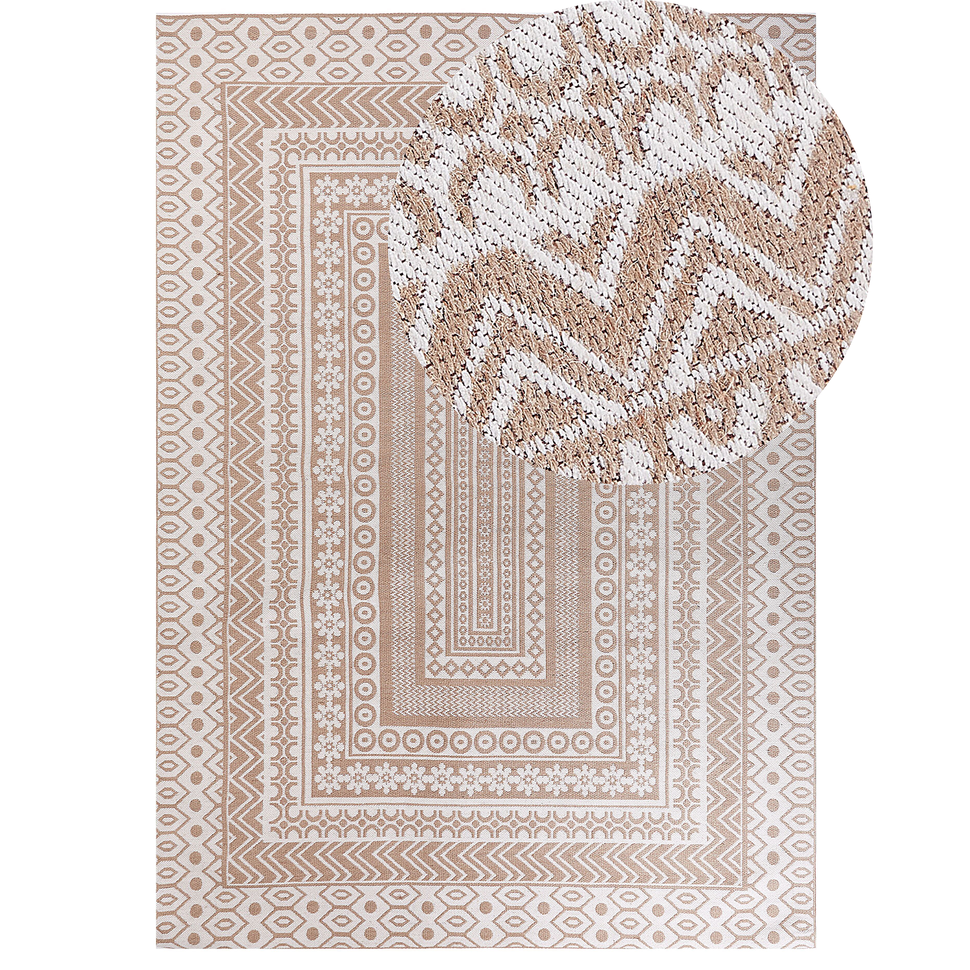 Vloerkleed jute beige/wit 160 x 230 cm BAGLAR