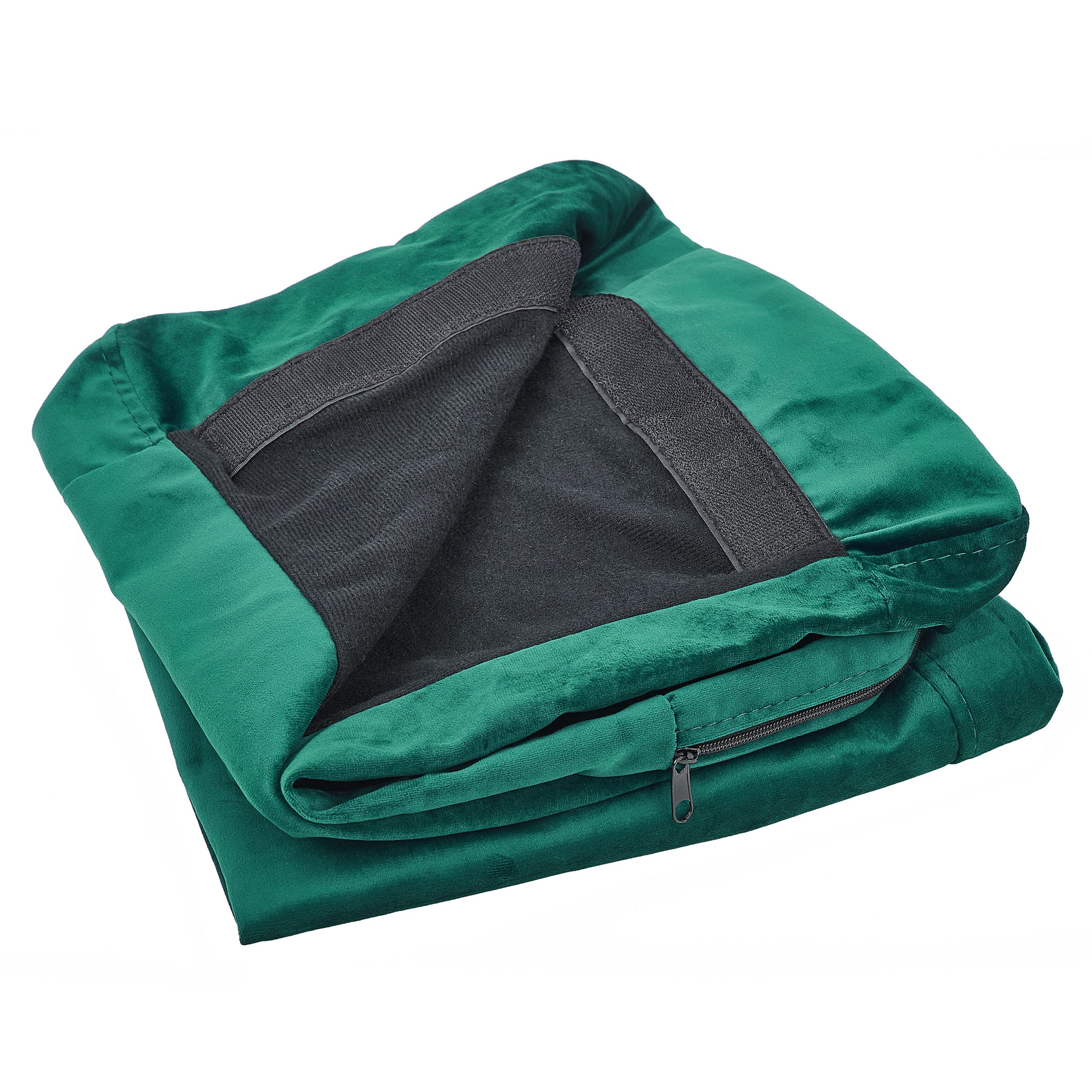 Hoes voor fauteuil fluweel groen BERNES