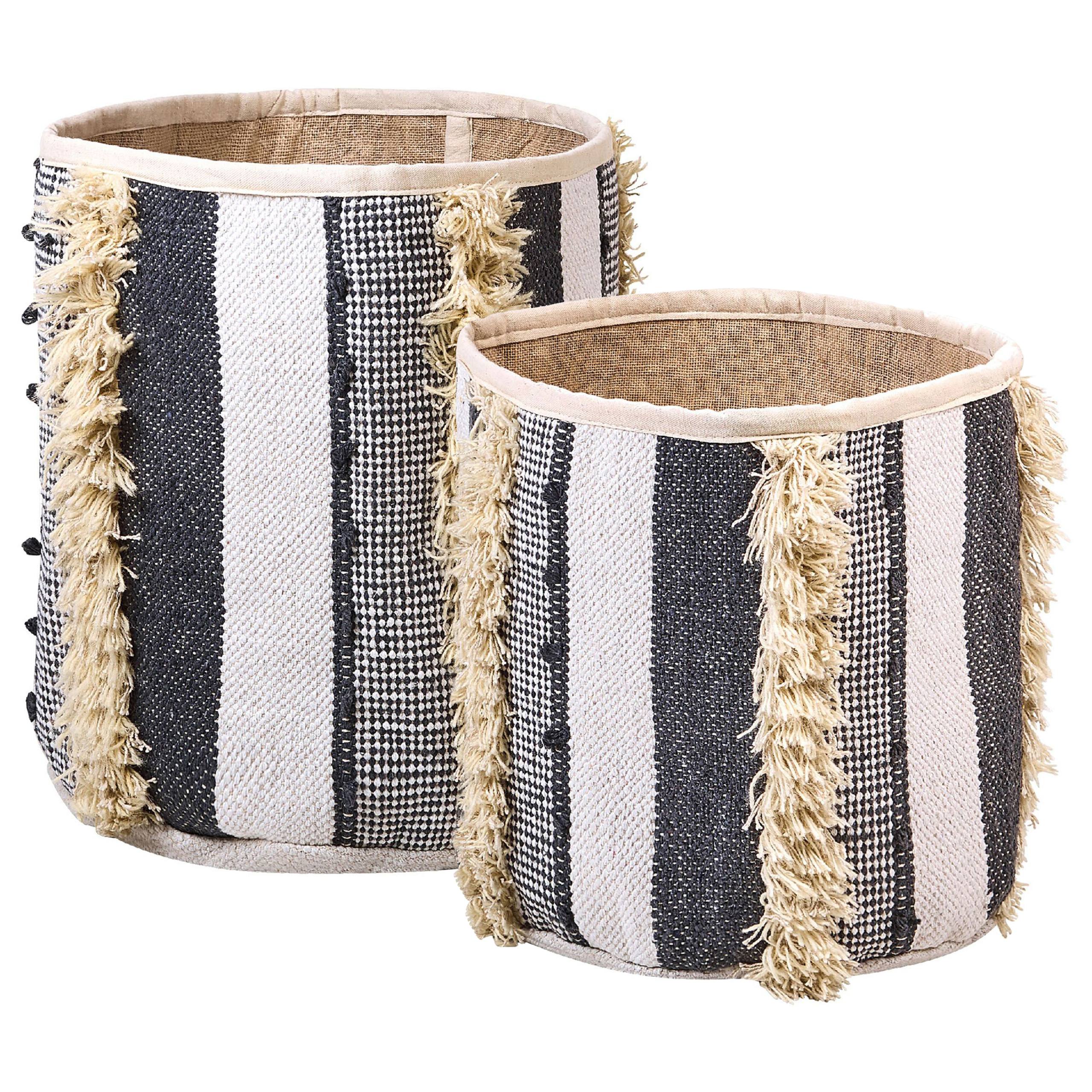 Mand set van 2 jute beige/grijs KOTKAI