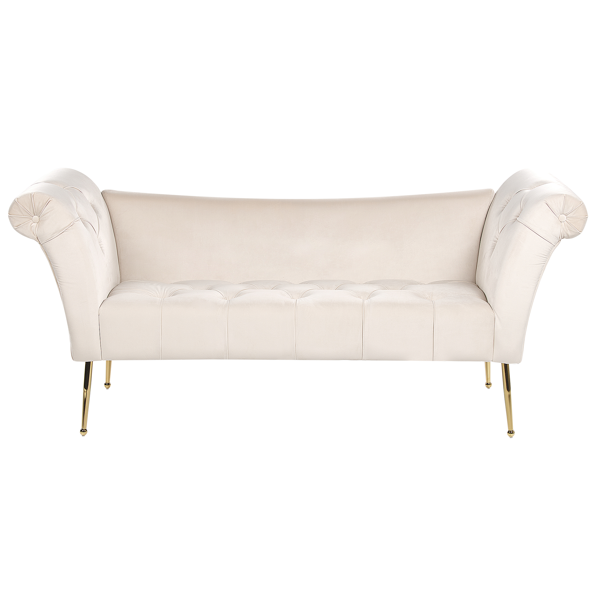 Chaise longue fluweel crème NANTILLY