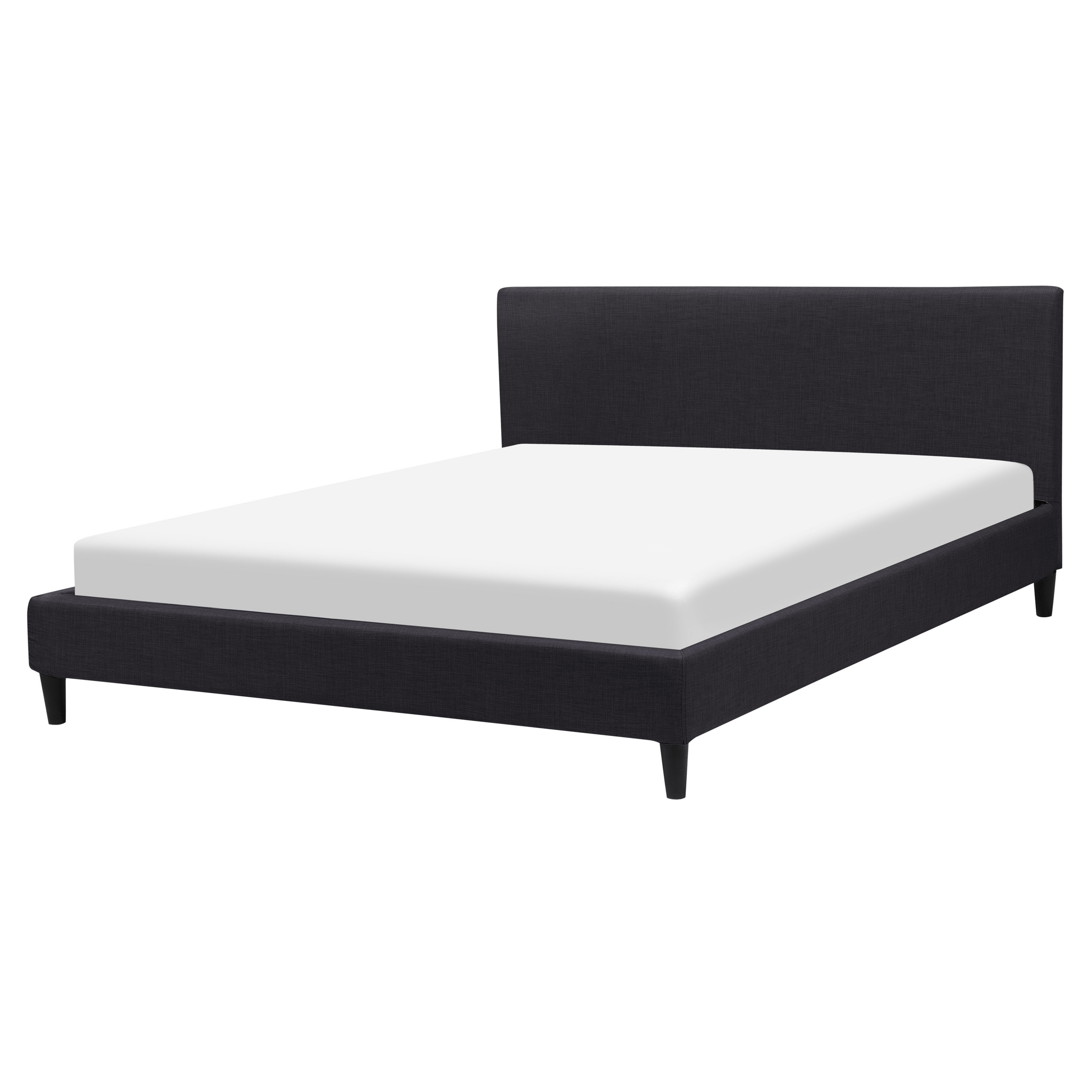 Bed stof zwart 160 x 200 cm FITOU
