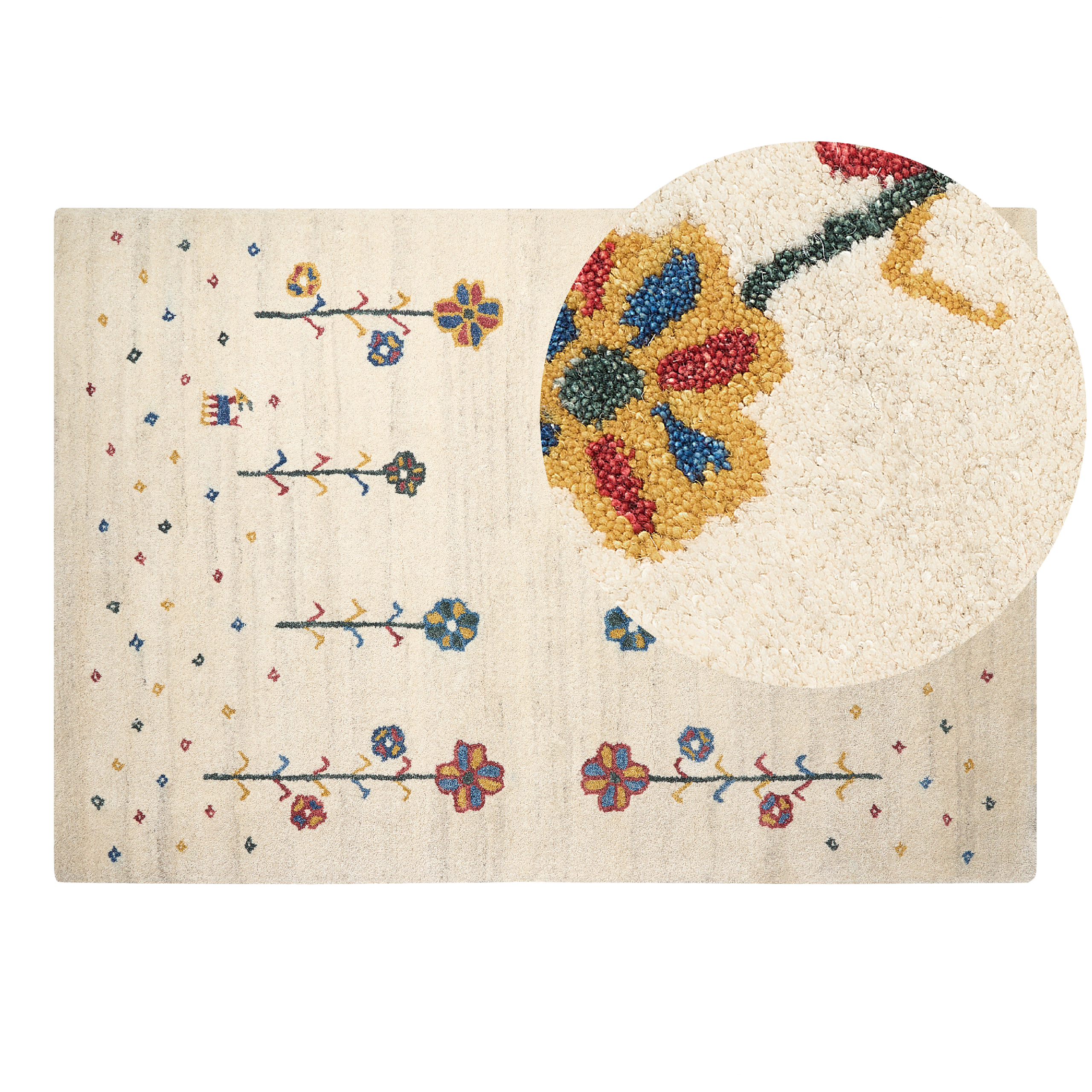 Vloerkleed gabbeh beige 140 x 200 cm HUSUNLU