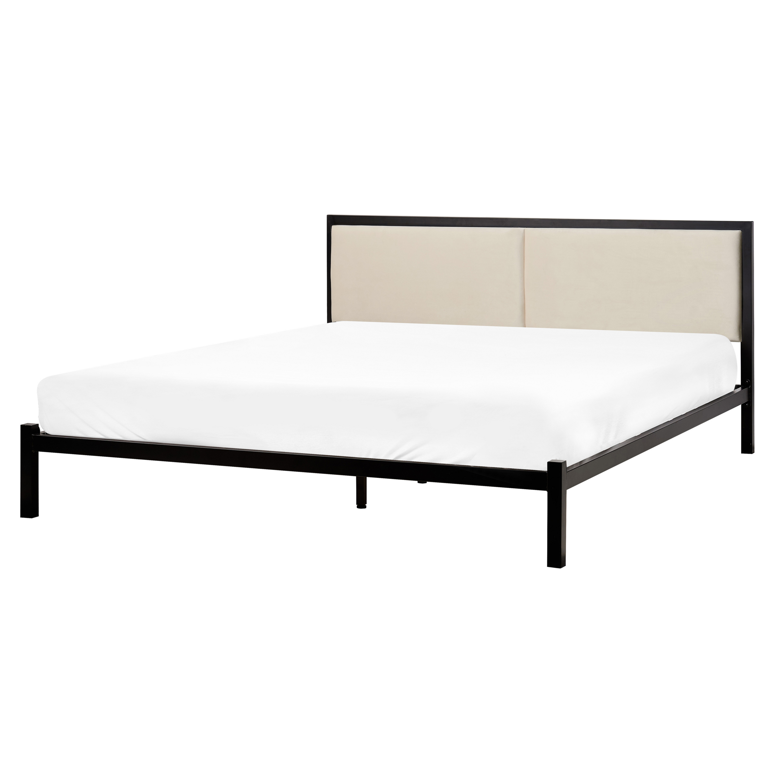 Bed metaal zwart/lichtbeige 160 x 200 cm CLAMART