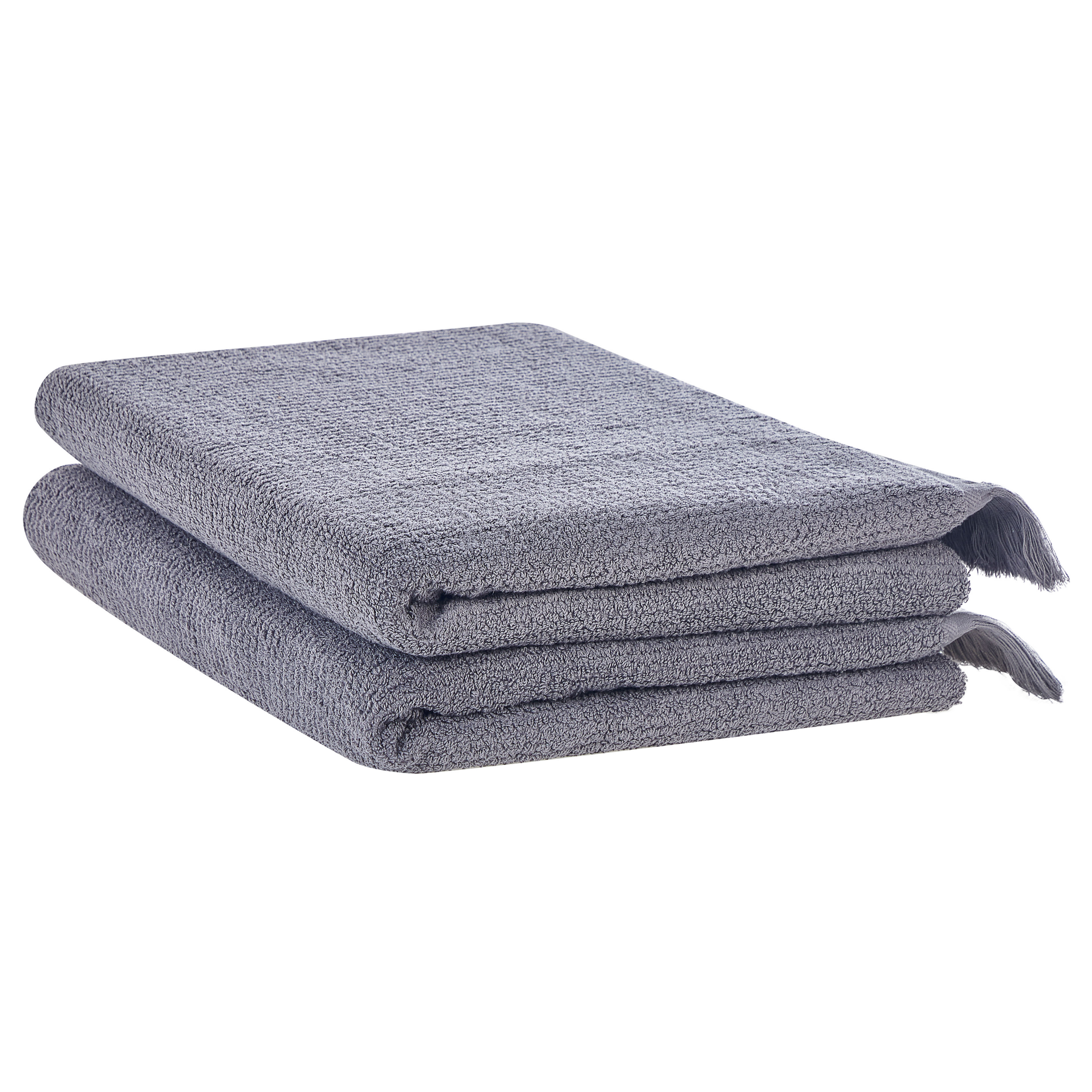 Handdoek set van 2 katoen grijs ATIU
