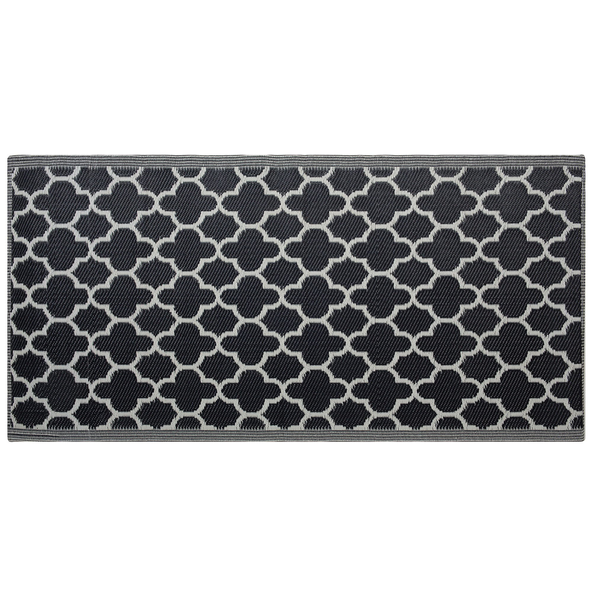 Vloerkleed polypropyleen zwart 90x180 cm SURAT