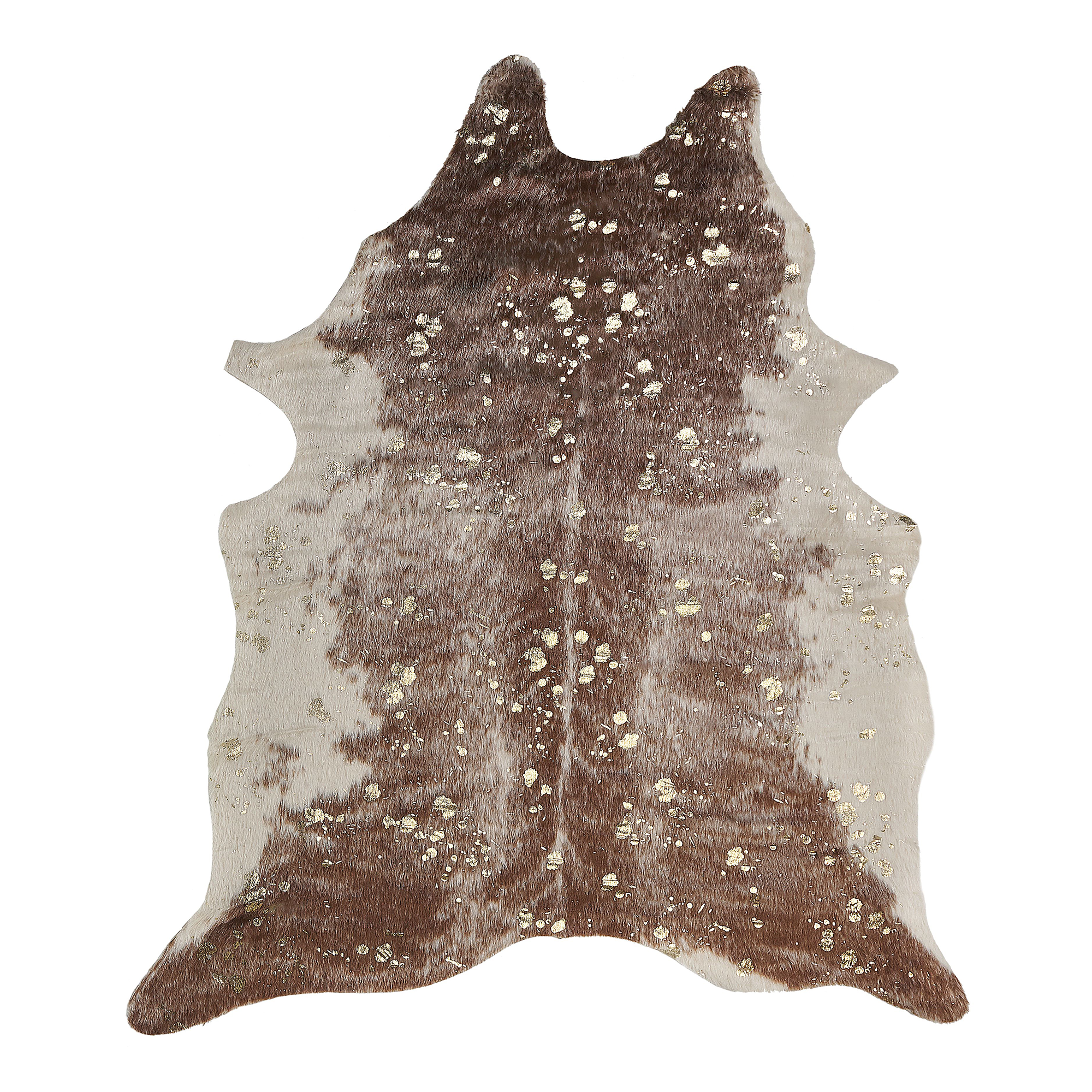 Vloerkleed imitatieleer bruin met goud 130 x 170 cm BOGONG