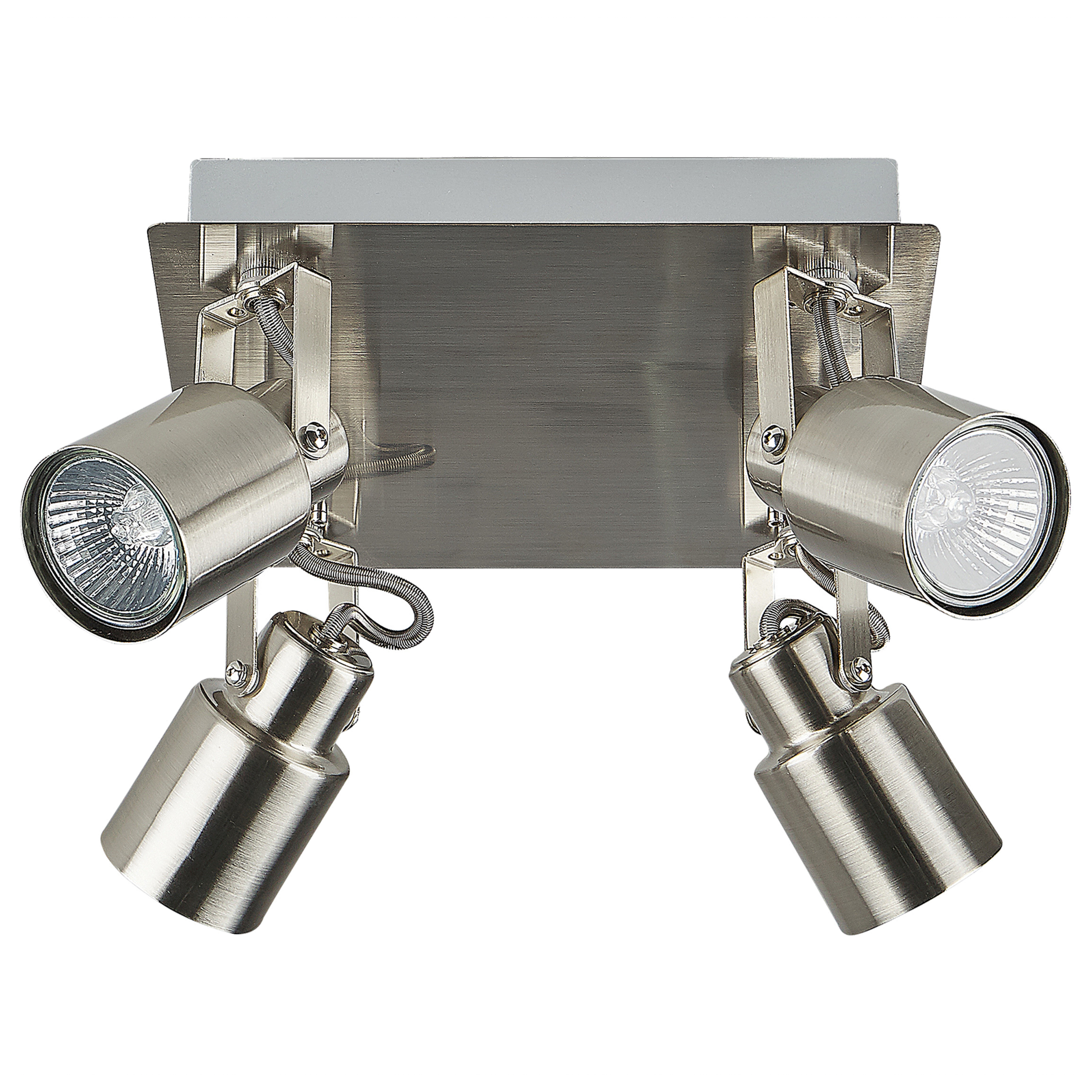 Plafondlamp 4 spots zilver BONTE