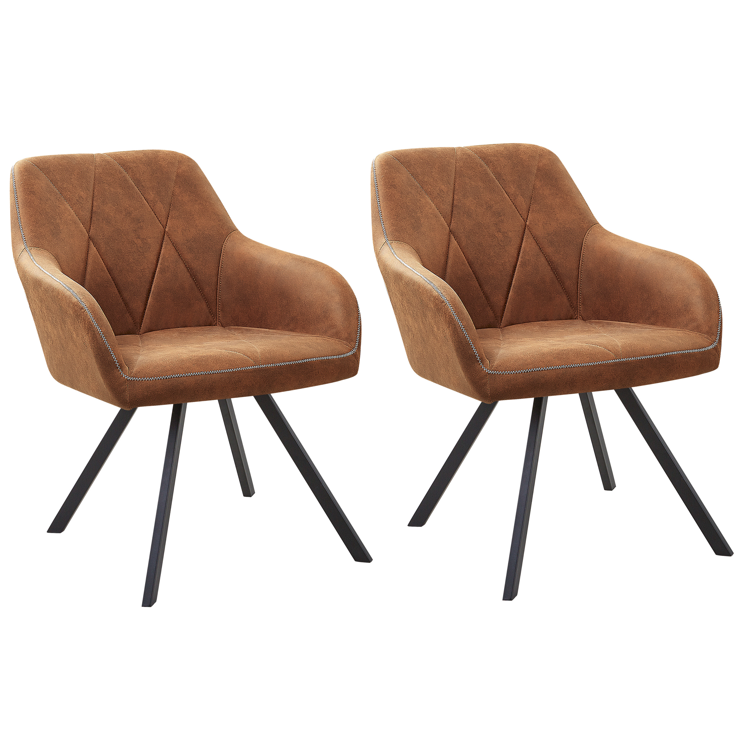 Eetkamerstoel Set van 2 Stof Goudbruin MONEE