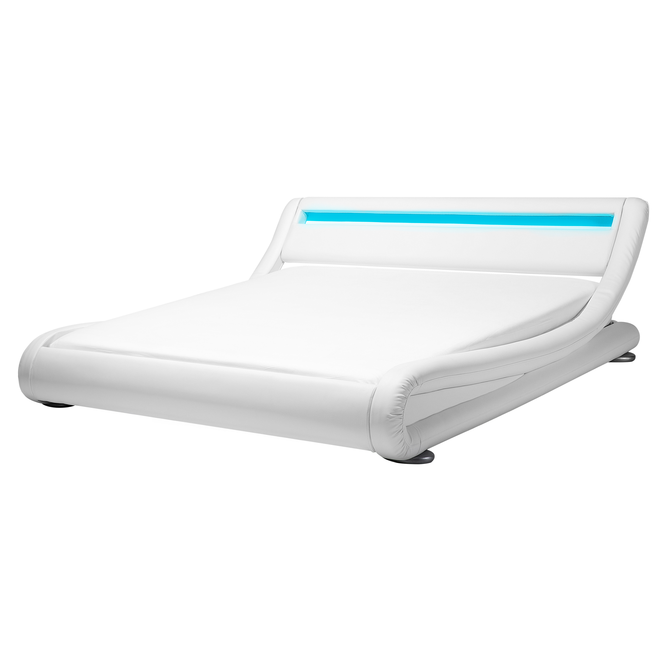 Bed met LED kunstleer wit 180 x 200 cm AVIGNON