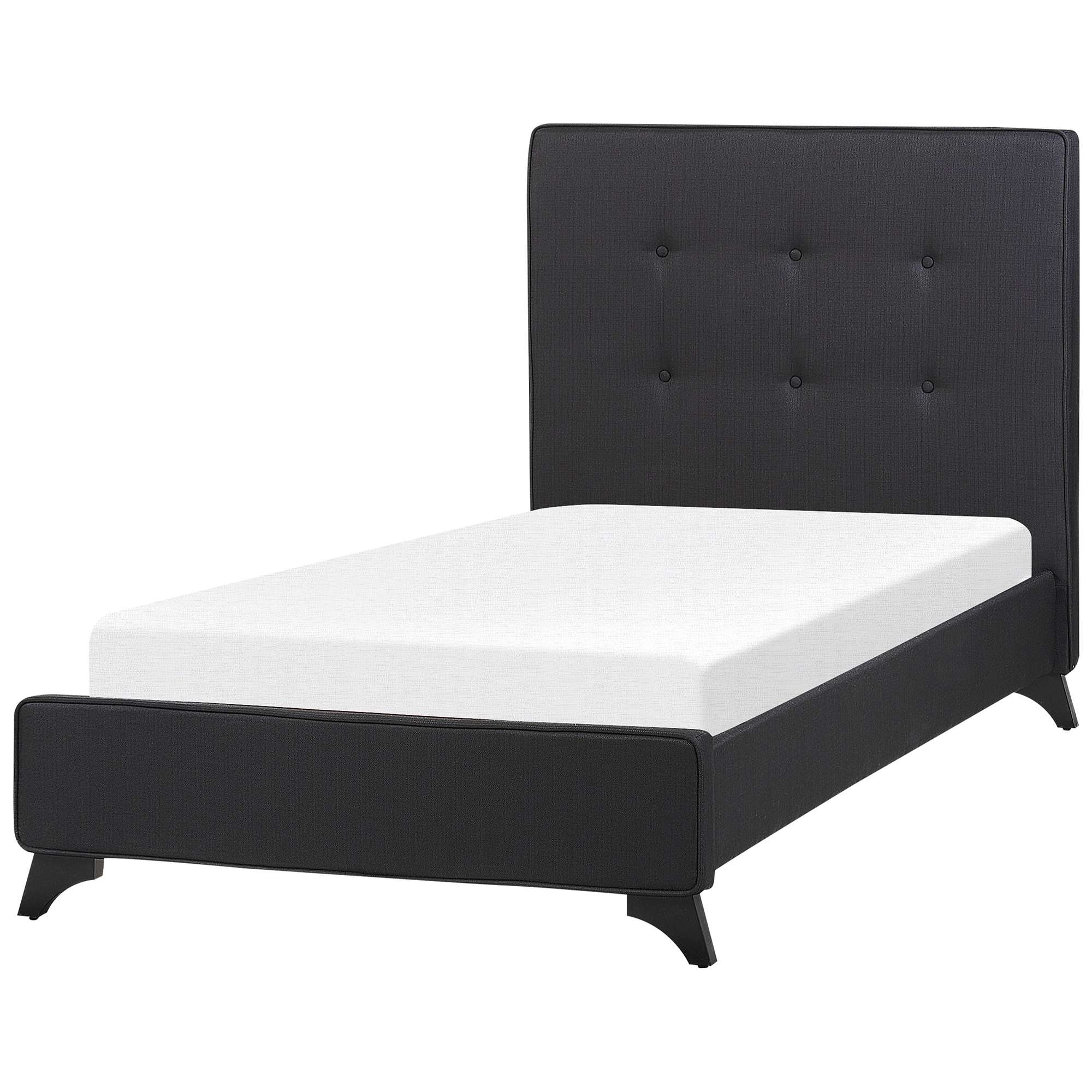 Bed stof zwart 90 x 200 cm AMBASSADOR