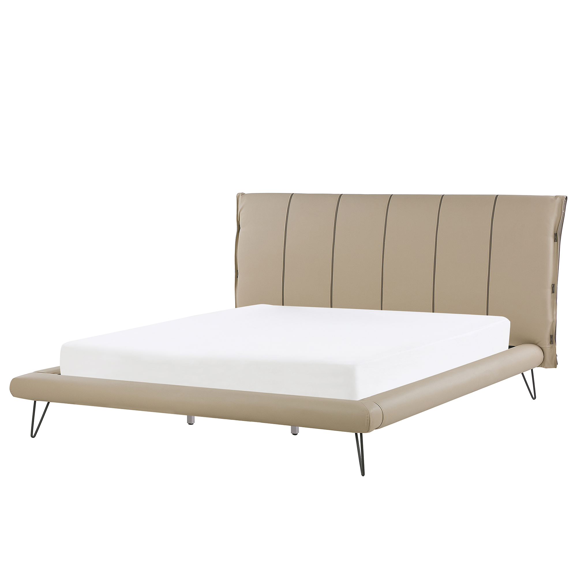 Bed kunstleer beige 180 x 200 cm BETIN