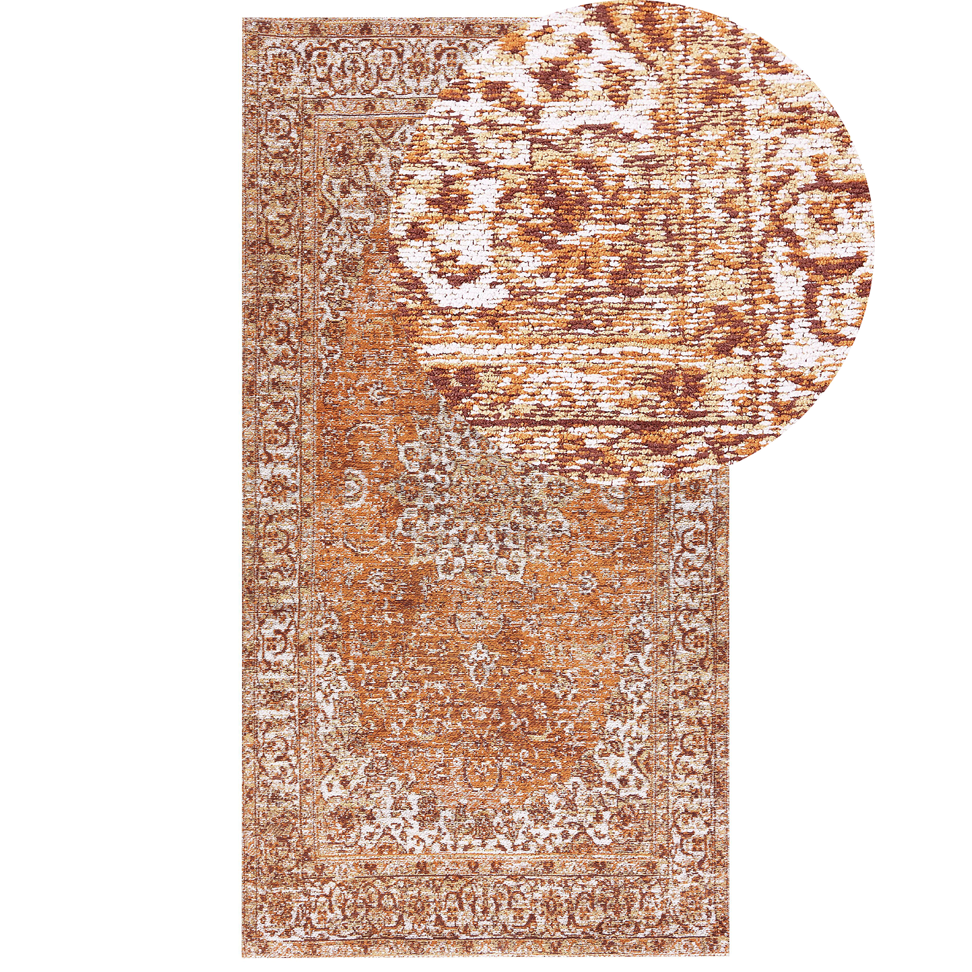 Vloerkleed katoen oranje 80 x 150 cm HAYAT
