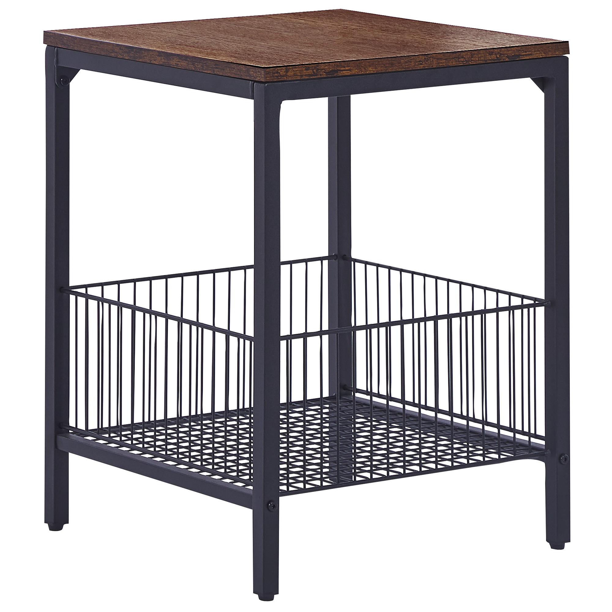 Bijzettafel donker hout met zwart KENNER