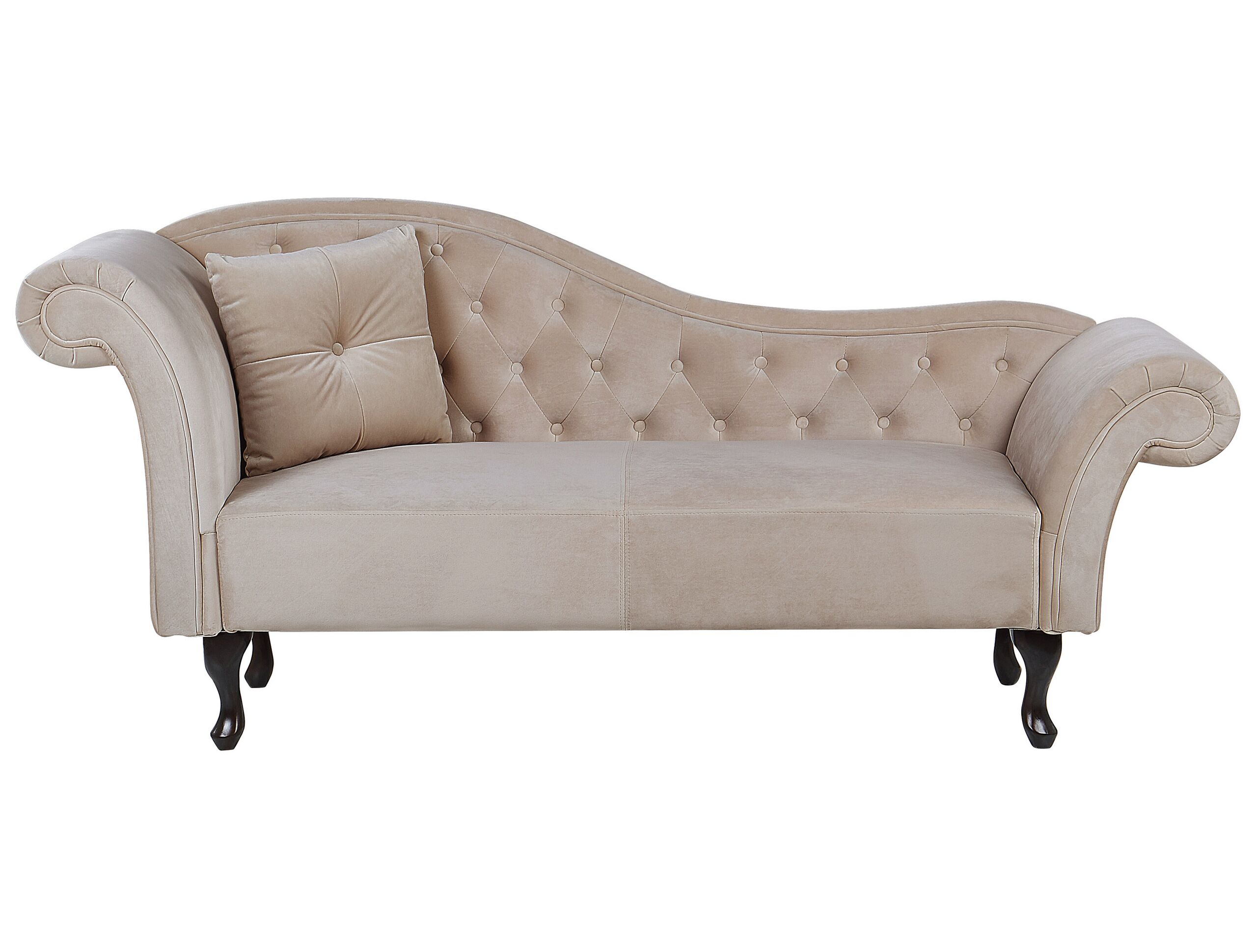 Left Hand Chaise Lounge Velvet Beige LATTES 4251682244114 eBay