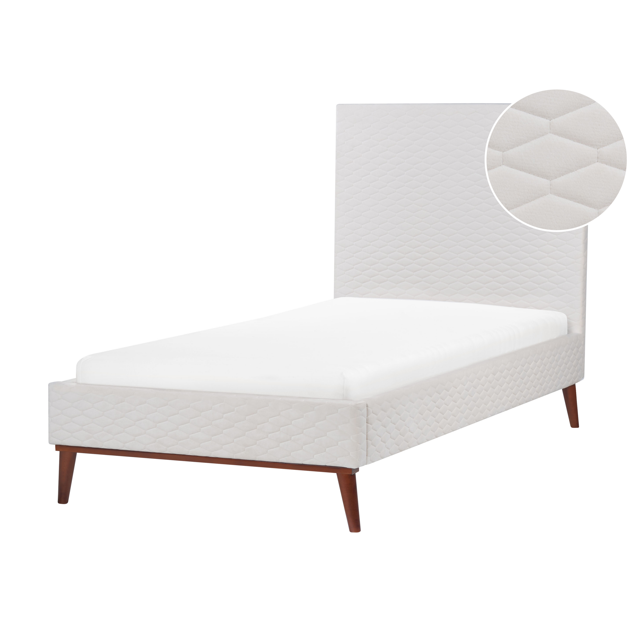Bed fluweel wit 90 x 200 cm BAYONNE