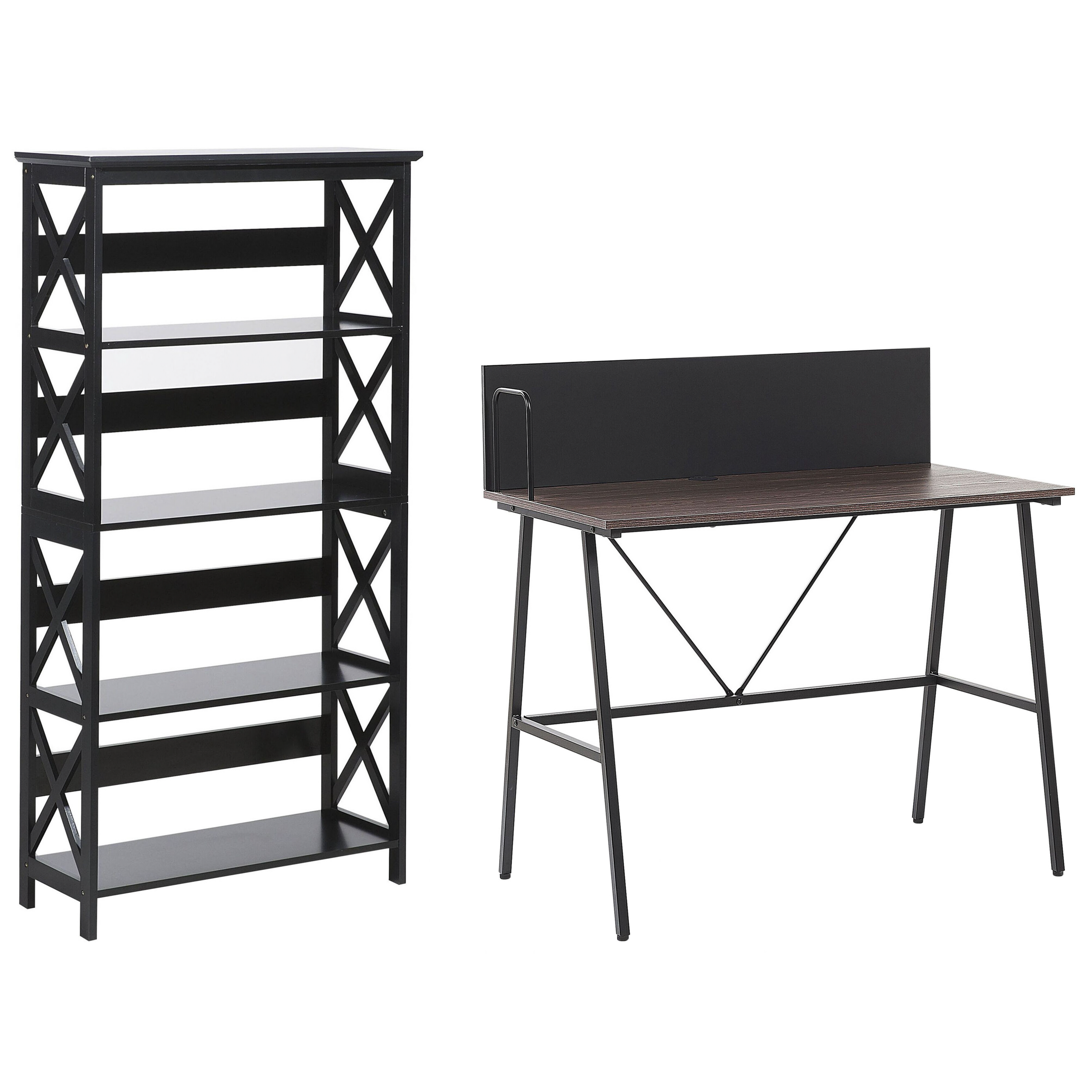 Bureauset donker hout met zwart FOSTER/HASTINGS