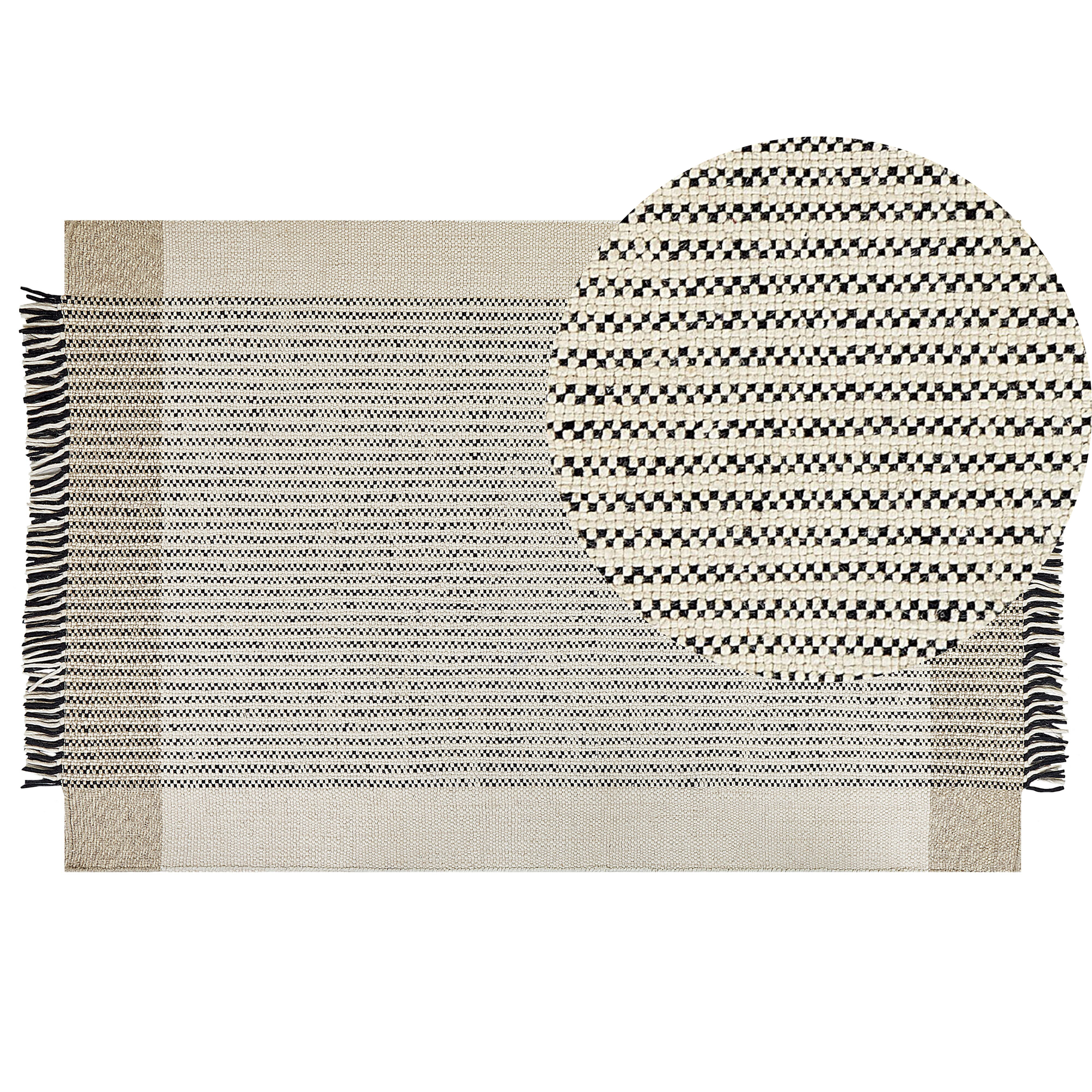 Vloerkleed wol beige/zwart 200 x 230 cm DIVARLI