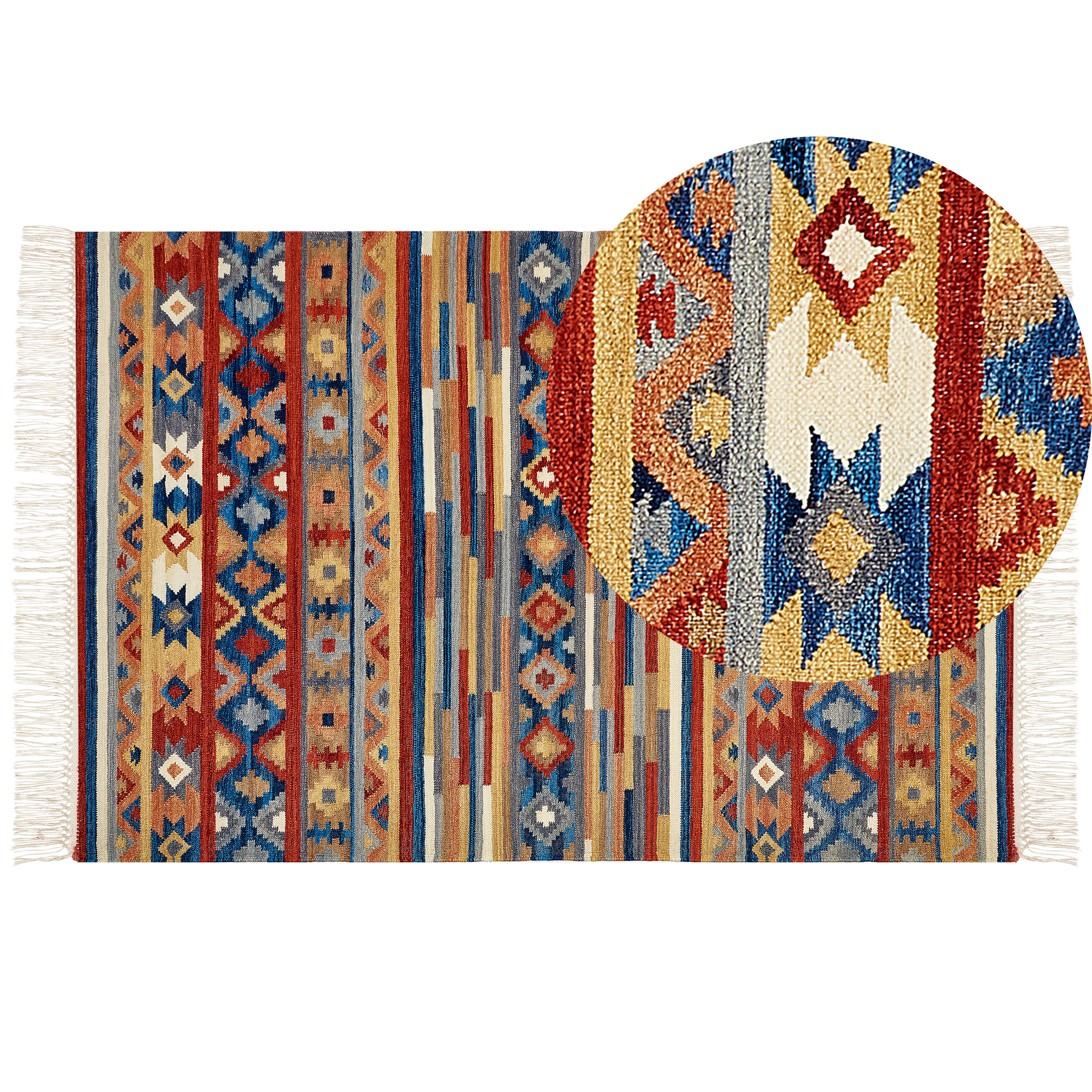 Vloerkleed kelim wol meerkleurig 200 x 300 cm NORAKERT