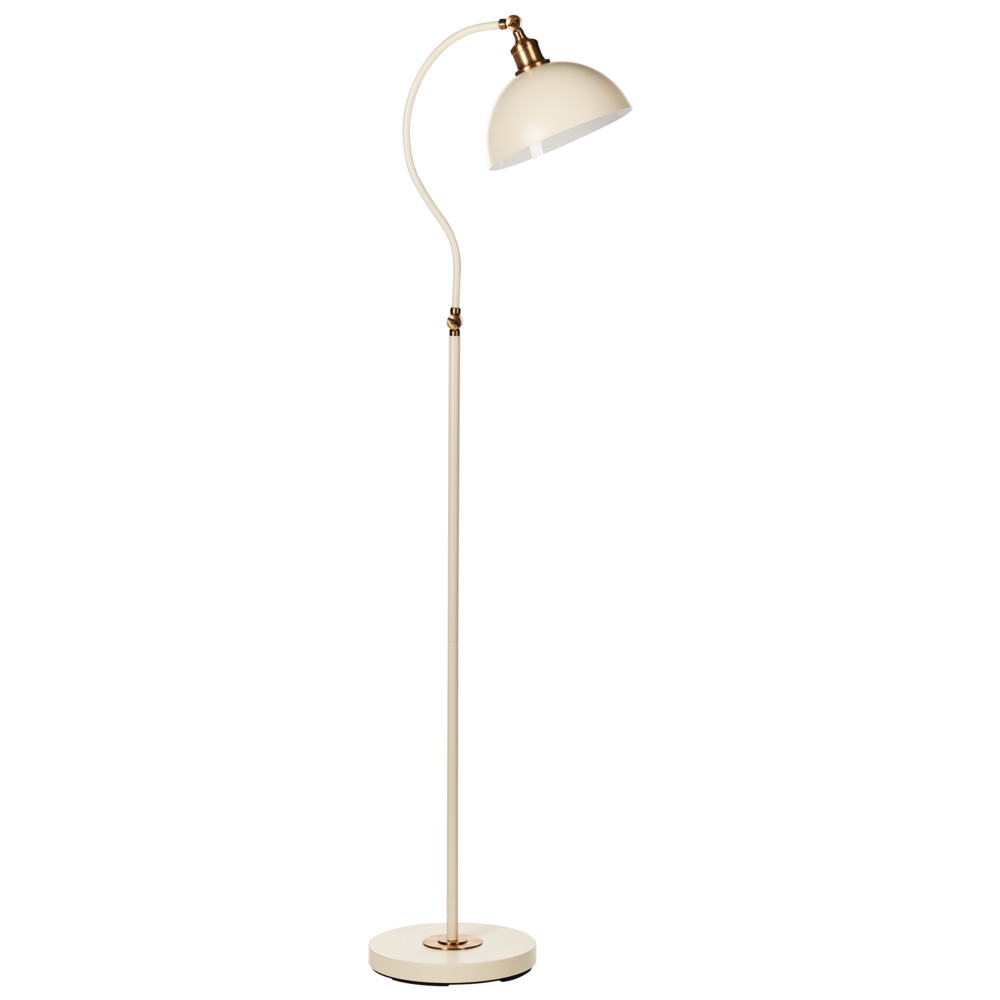 Lampada da terra in metallo beige con paralume e braccio regolabili Interruttore On-Off Camera da letto Soggiorno Casa Ufficio Illuminazione