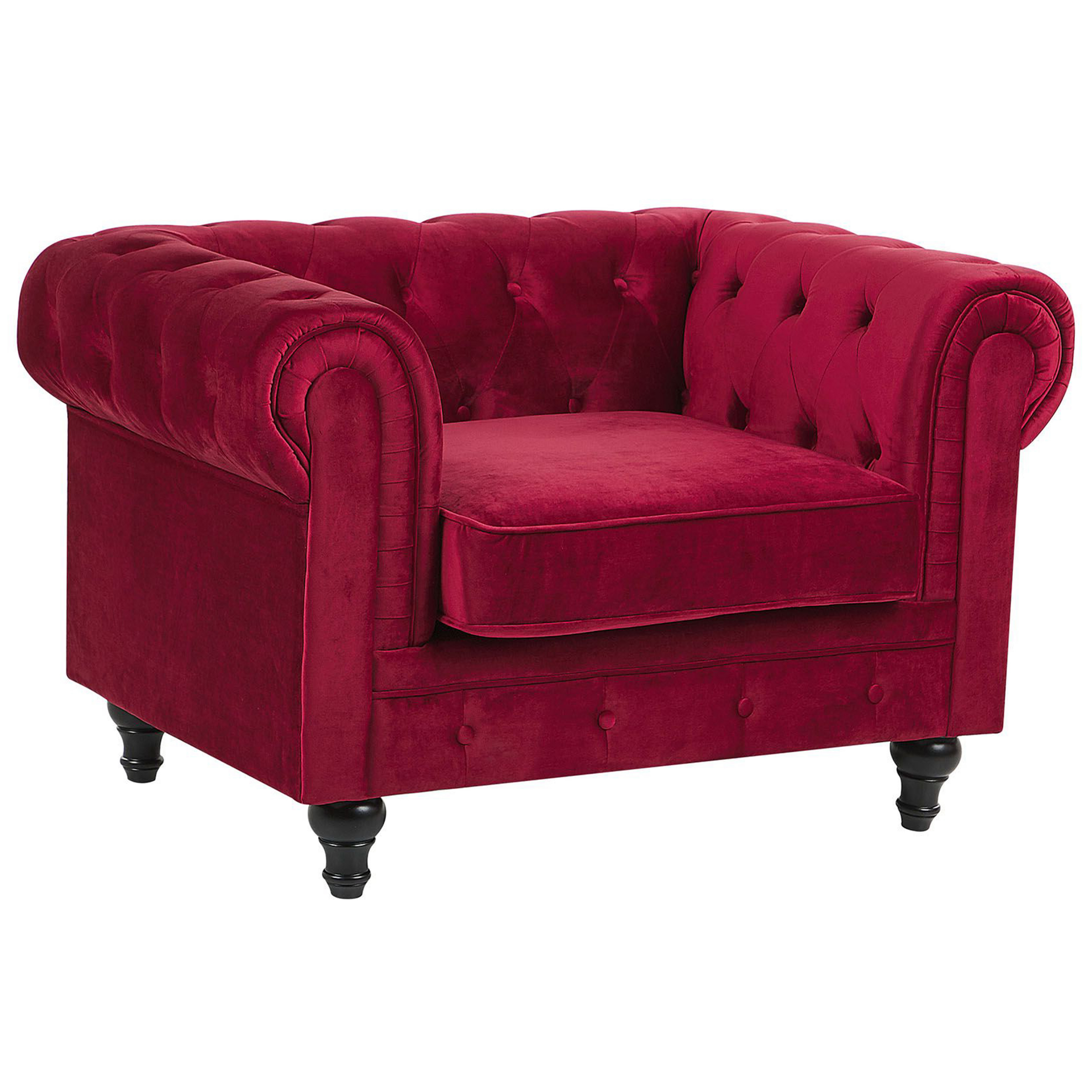 Fauteuil Fluweel Donkerrood CHESTERFIELD