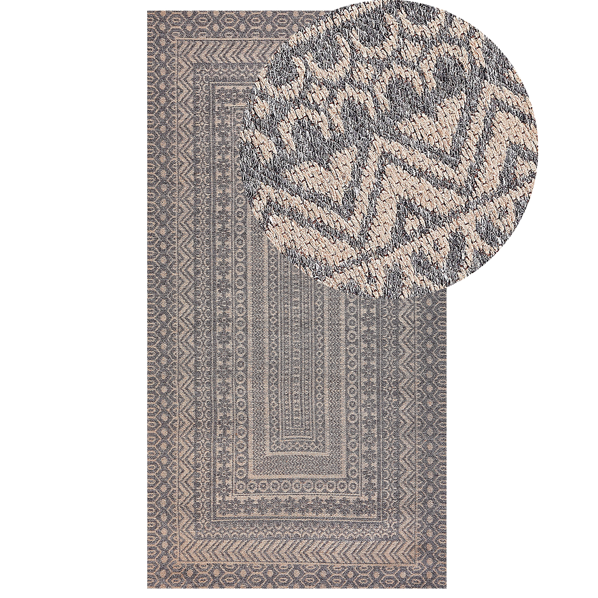 Vloerkleed jute beige/grijs 80 x 150 cm BAGLAR